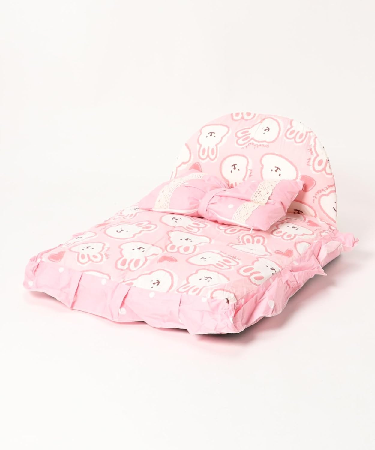 Pet Bed, Fluffy, Cute, Dog, Cat, Stylish, Square, All Seasons, Pet Sofa, Pet, Cushion, Includes Pillow, Princess-Style, Ruffle, Pet Bed with Princess-Style Pillow (Pink)