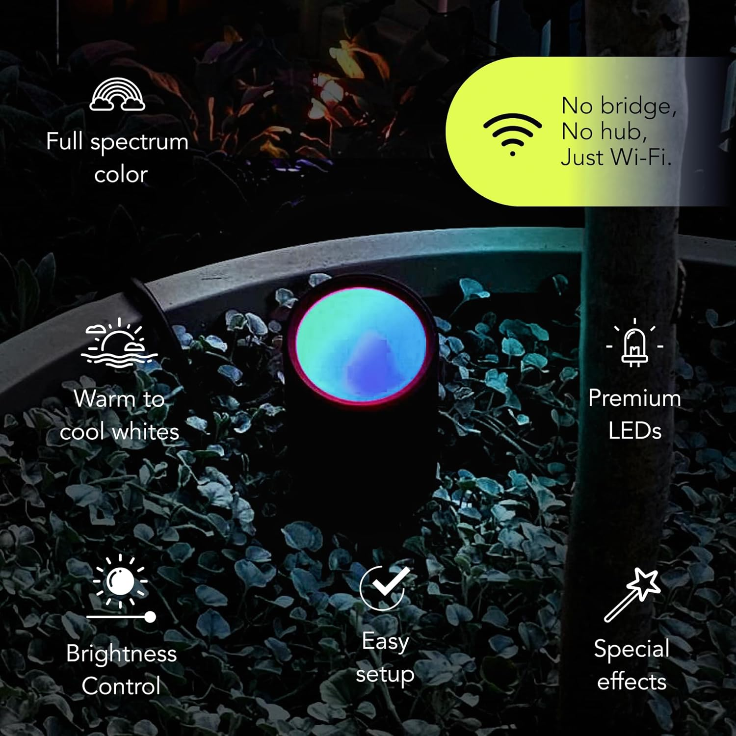 LIFX Supercolour Outdoor Spot Garden Light 1600 Lumens, Wi-Fi Smart LED, IP66 Rated Weatherproof, (Power Supply Not Included), Alexa, Google, Homekit Compatible.