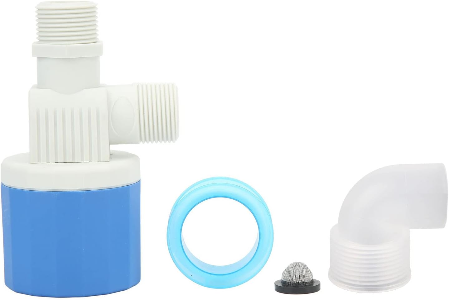 Float Valve, Nylon Inner Top Water Inlet Automatic Water Level Control Valve, Auto off Water Float Valve with Stainless Steel Nuts for Solar, Water Tank, Tower, Pool (3/4)