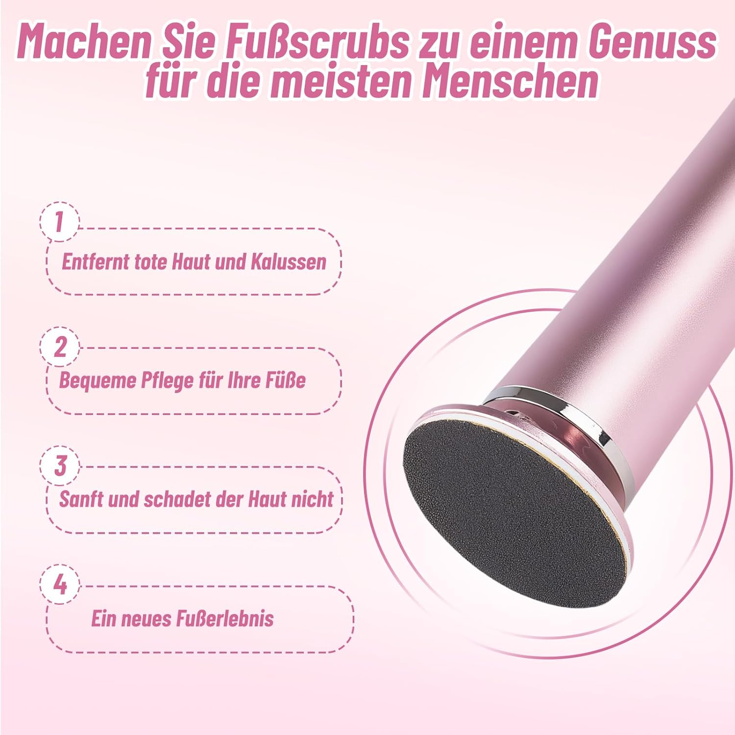 Electric Callus Remover - Rechargeable Removal Callus Remover Electric with 60 Sandpaper Discs, Foot Replacement Rollers, Callus Remover for Dead Skin image number 4