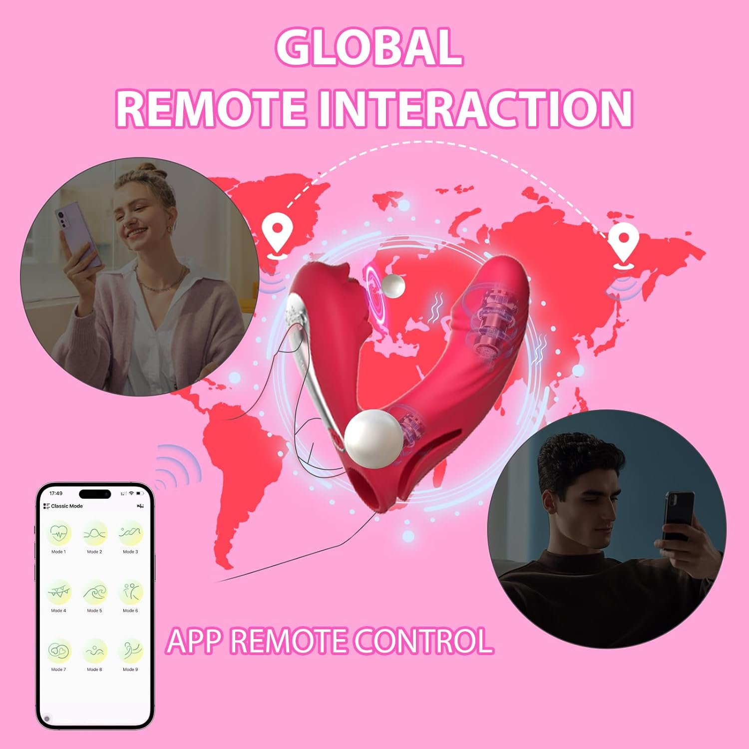 Finger Vibrator Adult Sex Toys for Women, Adult Toys with 9 Vibrations + 9 Flapping & Heating Function Clitoral G-Spot Nipple Vibrators, Sexual Pleasure Tools for Women Mini Vibrator Couples Sex Toys image number 2