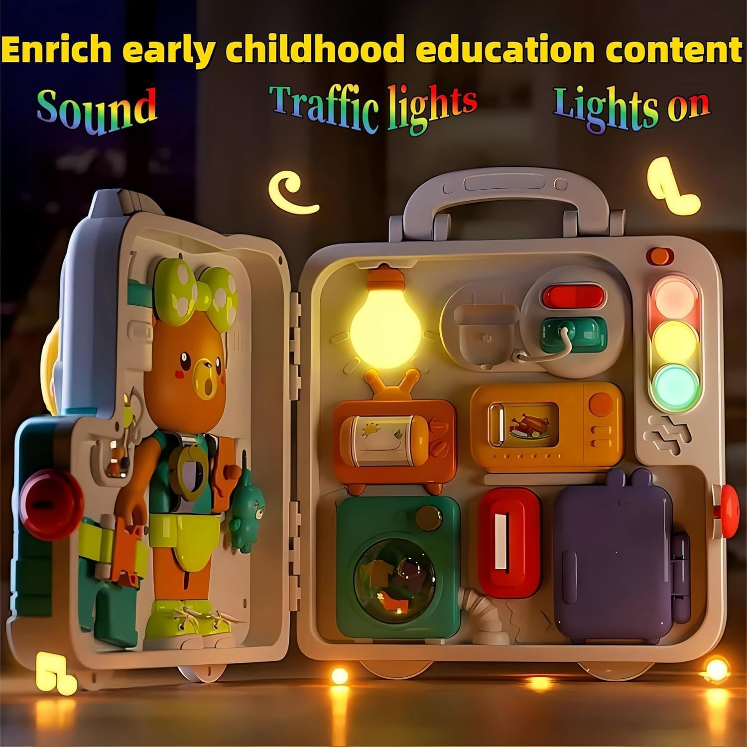 SORFURBOW Busy Board Montessori Toys for Toddler 1-3, Learning Sensory Toddler Toys for 1+ Year Old, Educational Fine Motor Baby Toys for 12 18 Months, 1 2 3 Years Old Boys Girls image number 4