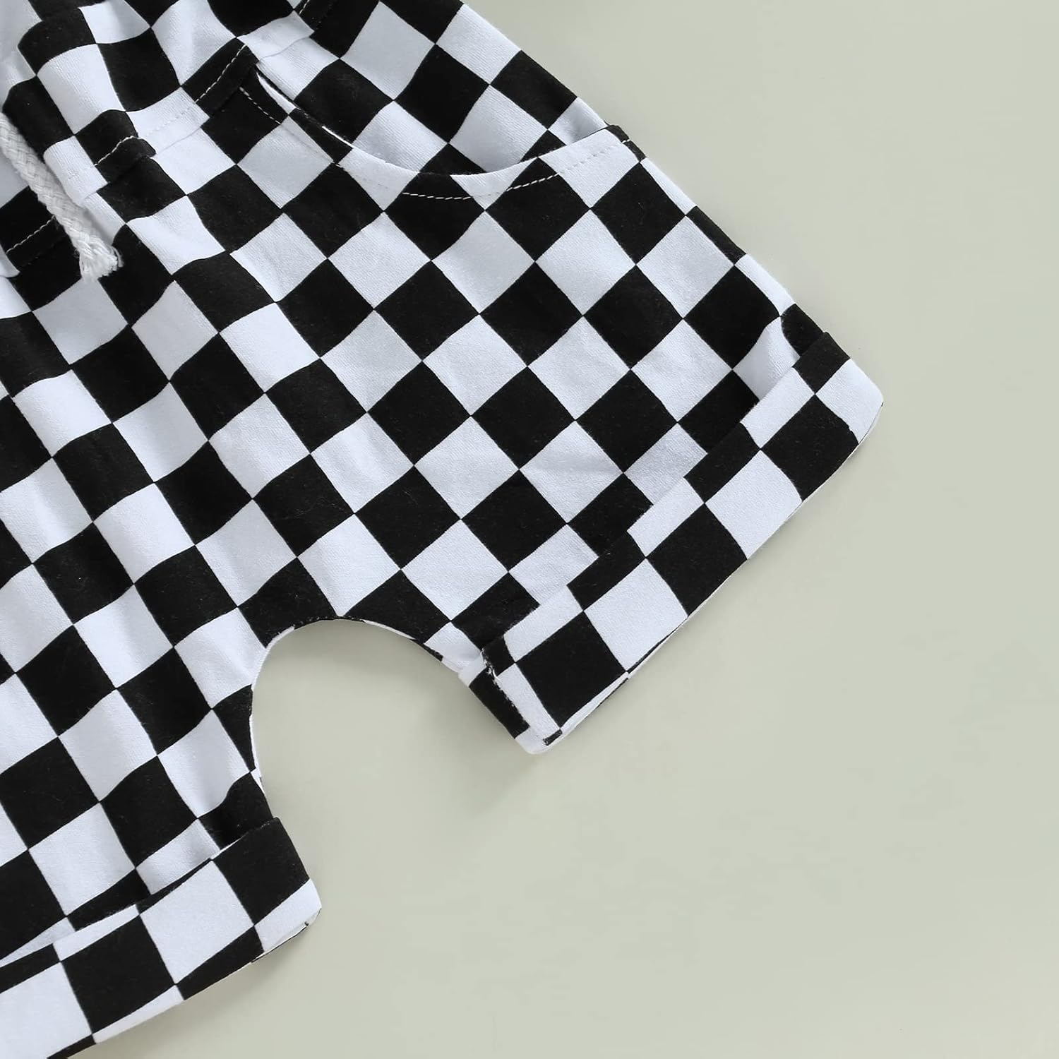 Karuedoo Baby Boy Girl Summer Outfits Checkered Plaid Short Sleeve T-Shirt Top Shorts Set Trendy Toddler Checkerboard Outfit image number 4