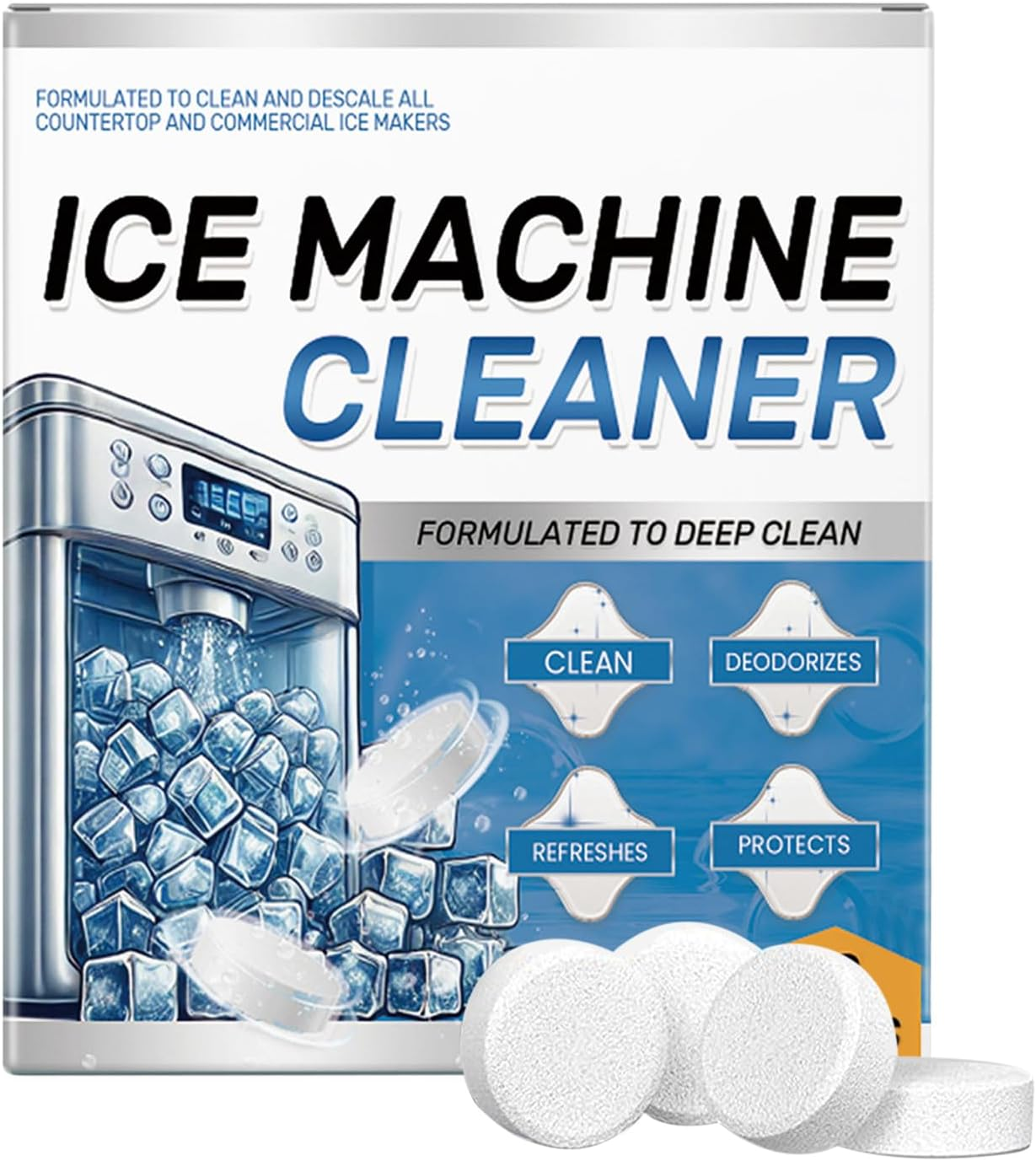 12 Pieces Ice Maker Cleaner Tablets | Multifunctional Cleaning Tool | Portable Kitchen Gadgets for Daily Maintenance | Appliances Supplies for Home, Restaurants image number 1