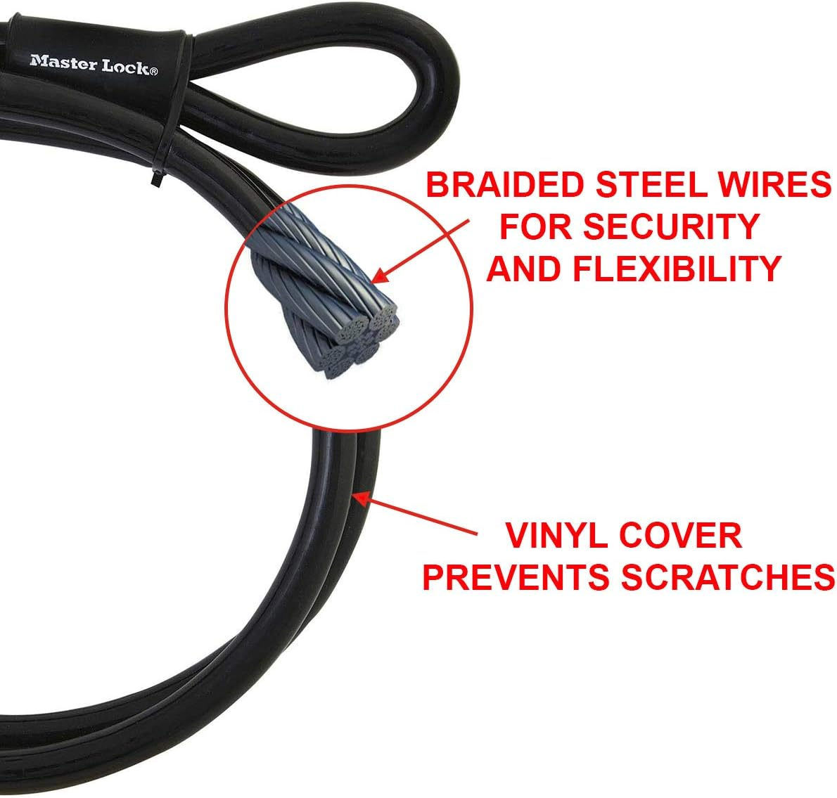 Master Lock 49EURD Double Loop Steel Cable for Bike Lock and Other, 3 M image number 2