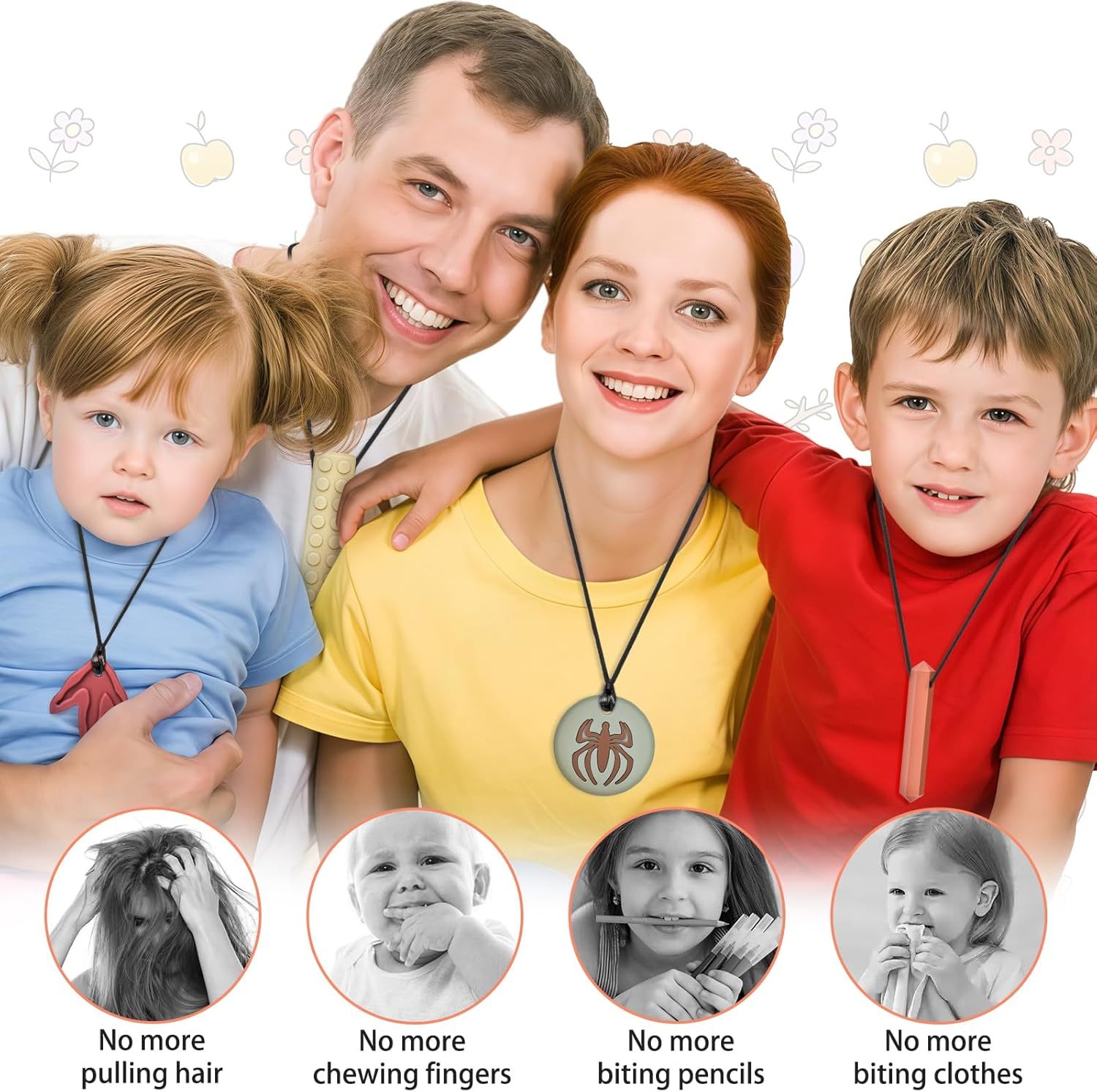 Chew Necklaces for Sensory Kids, Premium Silicone Chewy Toys for Children, Fidget Necklace for Autism Boys and Girls image number 3