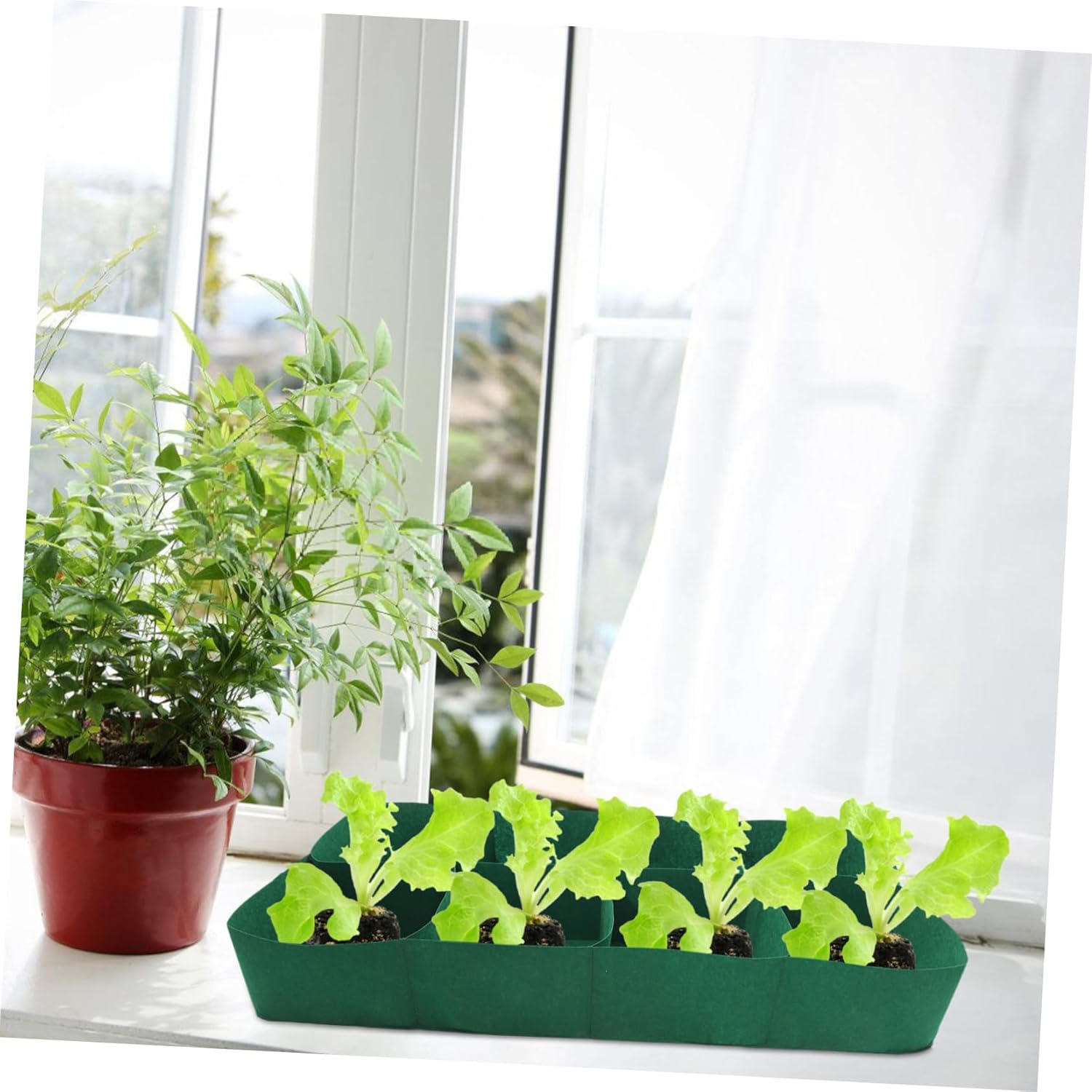 Outanaya Garden Plant Bed Felt Grow Bag Fabric Raised Planter for Vegetables Fruits Flowers Green Easy to Manage Gardening image number 1