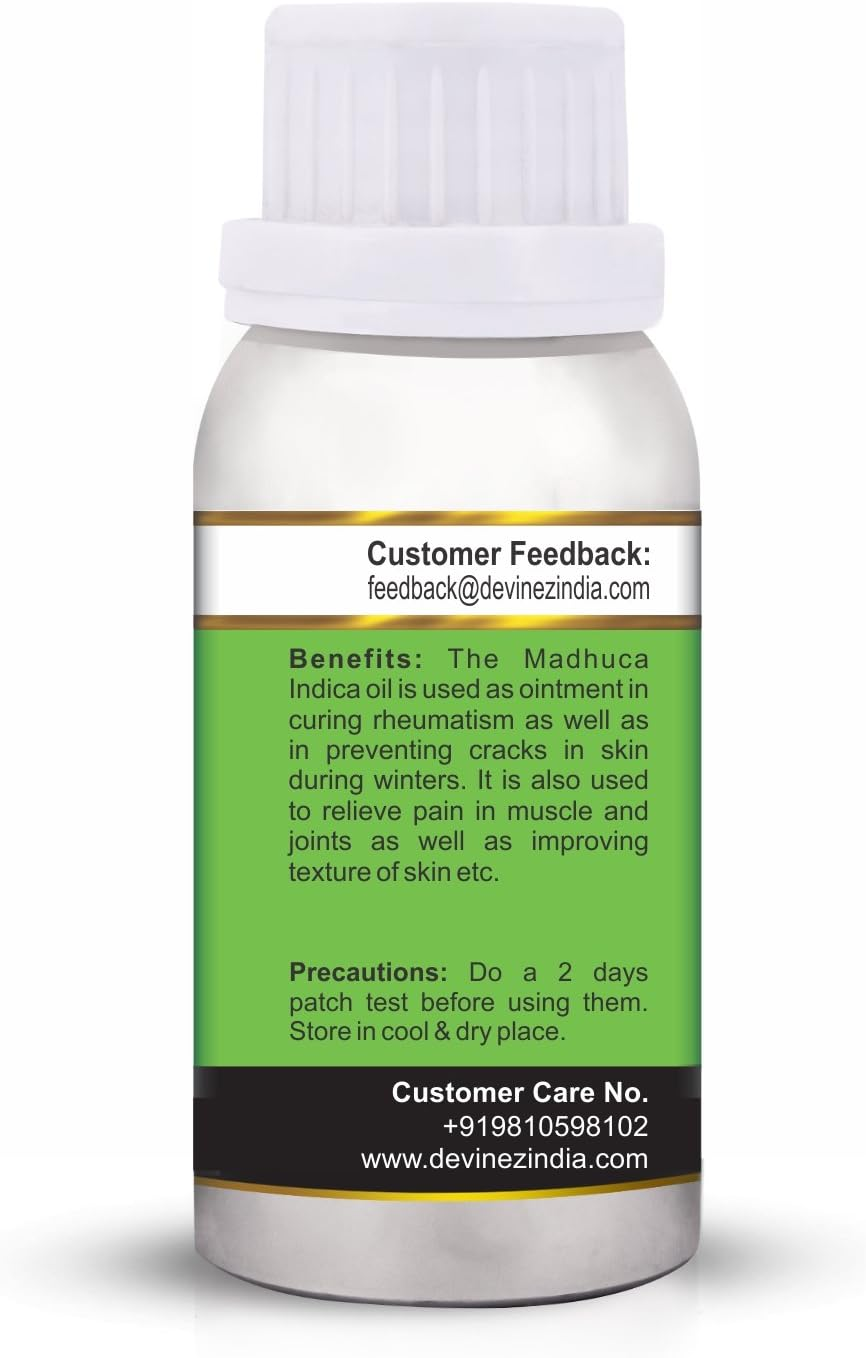 Devinez Madhuca Indica/Mahua/Butter Tree Cold-Pressed Oil, 250Ml 100% Pure, Natural & Undiluted for Hair Care, Skin Care & Soap Making image number 2