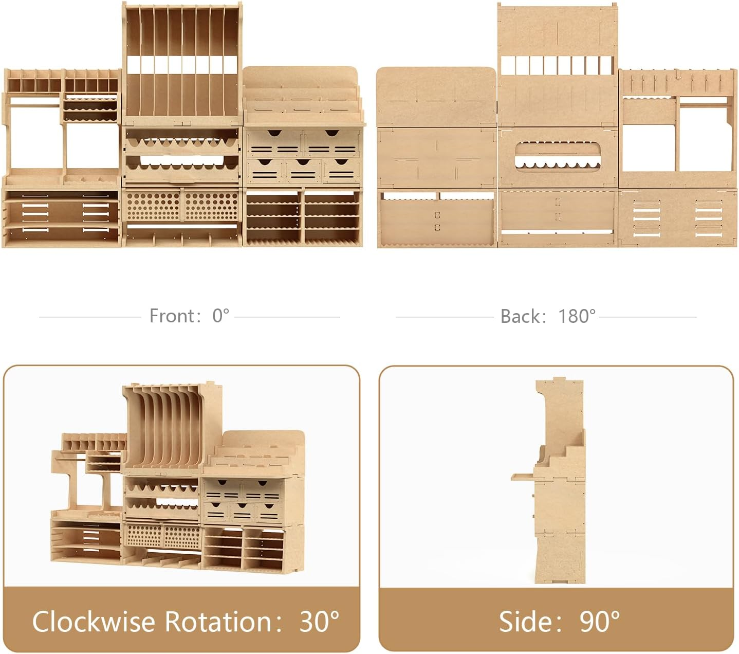 Wooden Model Kit Tool Organizer Rack, Paint Rack with MDF Material, Brush/Screwdriver Storage, Craft Supplies Storage, Suitable for Tamiya Gundam Model Tools, GK10 image number 2