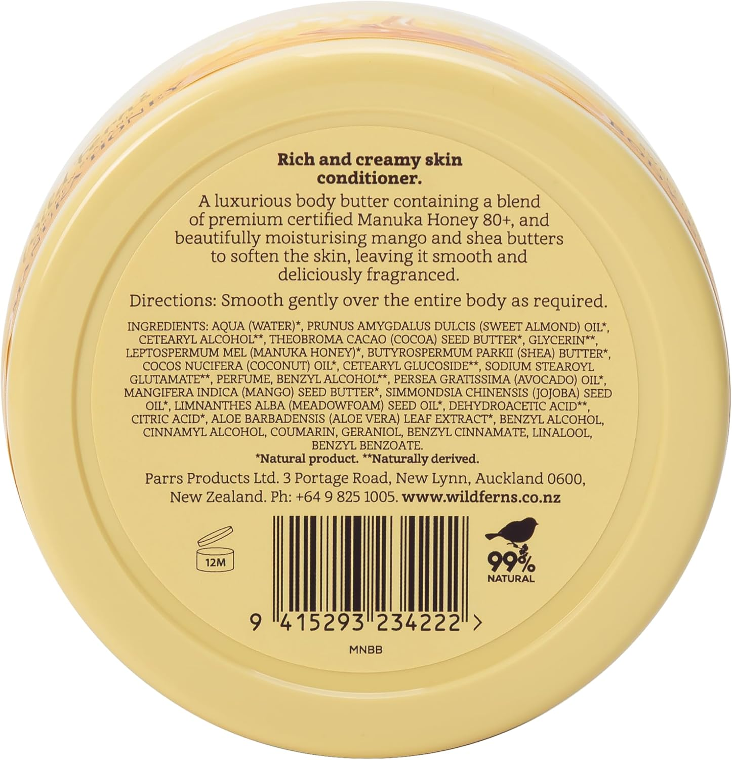 Wild Ferns Manuka Honey Sweet Indulgence Body Butter, 175G, Pack of 1 image number 6