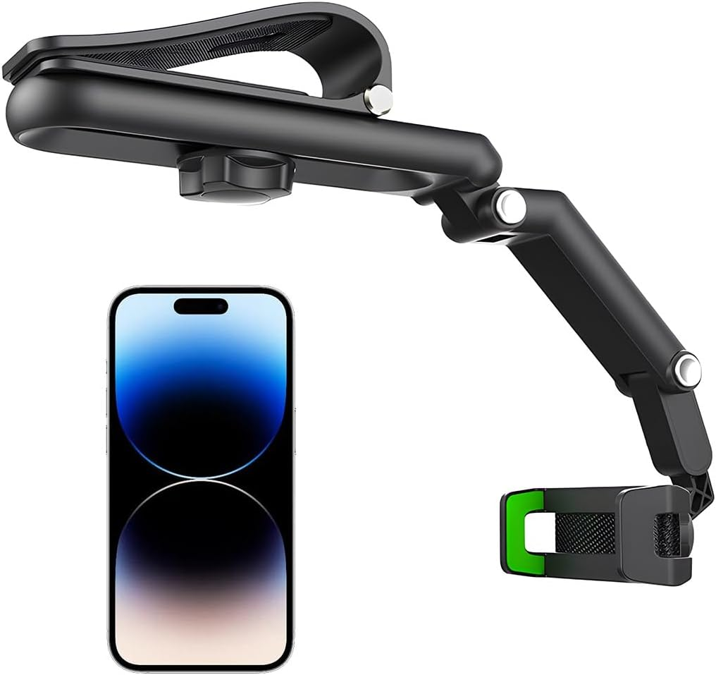 Gasedin Rotatable and Retractable Car Phone Holder - 1080 Multifunction Sun Visor Universal 360 Rotating Cell Phone Holder Mobile Mount for Vehicle Rear View Mirror image number 2