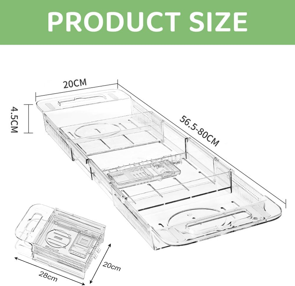 Kirbybear Expandable Bathtub Tray Caddy, Clear Bath Shelf Organizer for Tub, Multifunctional Bathroom Storage Rack for Candle, Towel, Book, Wine, Phone & Spa Relaxation image number 4
