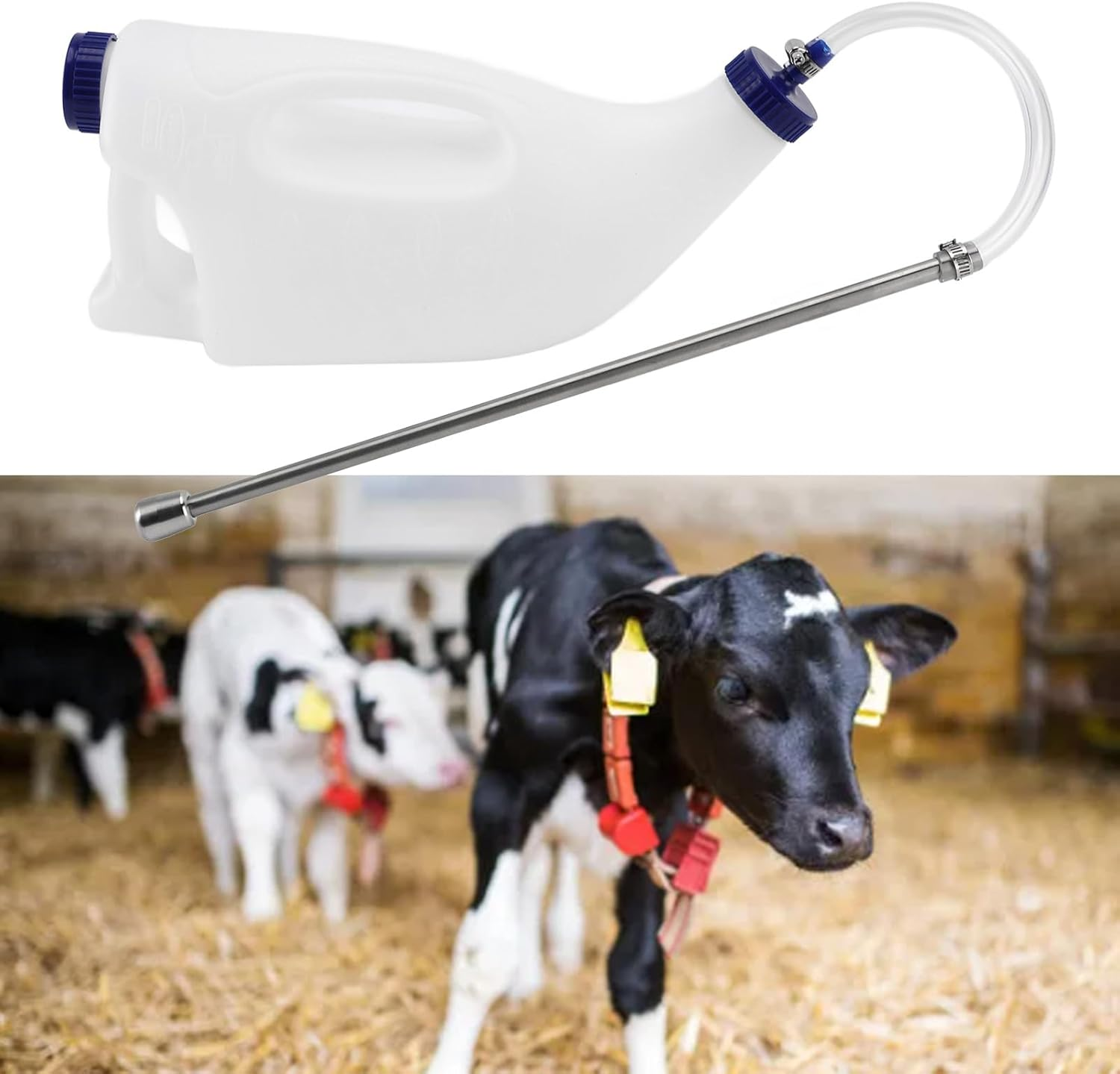 4L Calf Feeder Bottle, Sturdy Calf Nursing Bottle Calf Cow Feeding Tube Bottle for Farm Animal Nursing Sheep Lamb Calf Cows Livestock Supplies image number 4