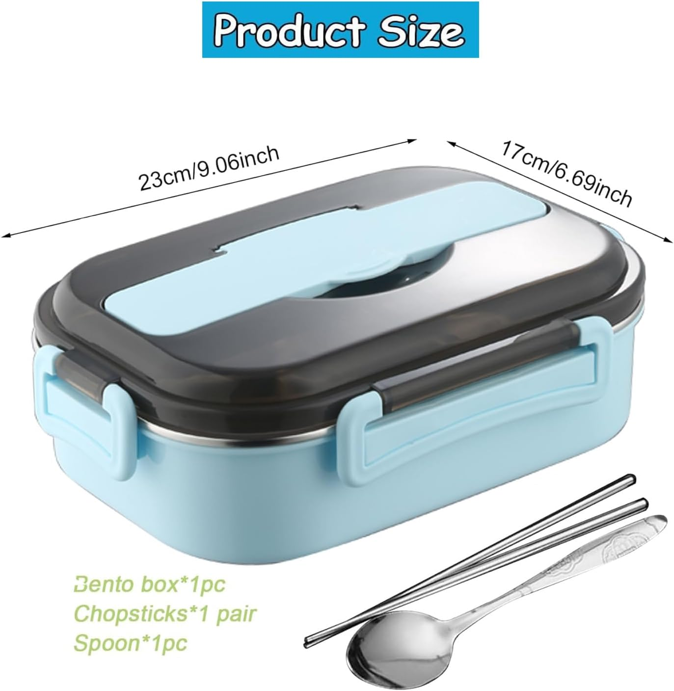 Yharnamite Thermal Lunch Box, 2-Compartment Stainless Steel Keep Warm Lunch Box Portable Leakproof Insulated Lunch Box with Cutlery Holder for Students, Office Workers, Travel (Blue) - Pink image number 4