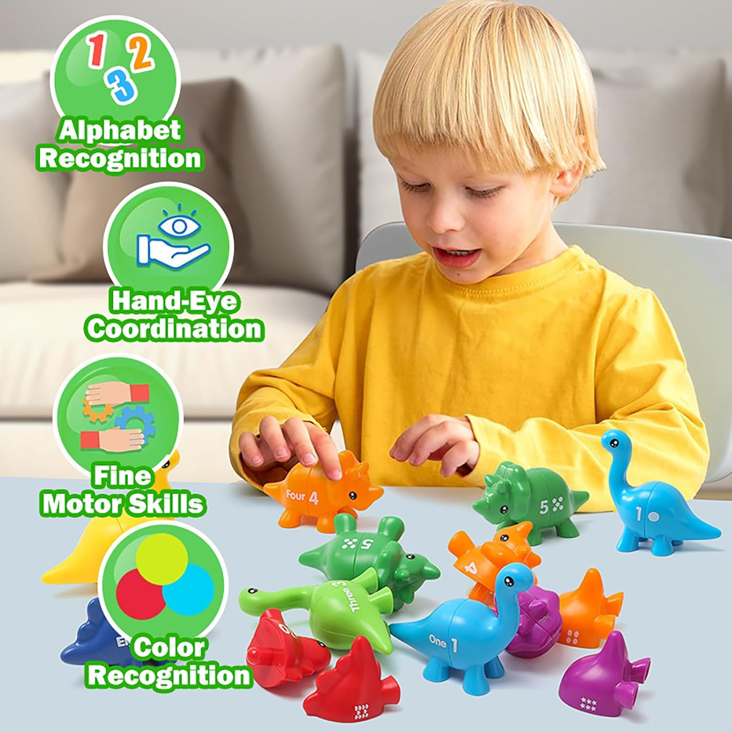 Number Matching Toy Set, 10 PCS Double-Sided Animal Counting Puzzle image number 1