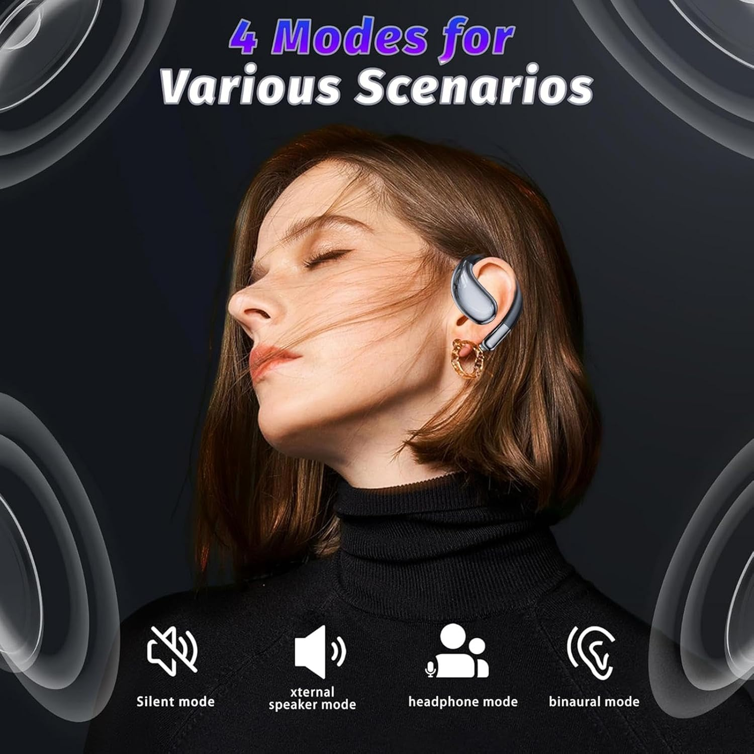 AI Translator Earphones - Voice Translator Earphones - 144 Languages AI Translator Earphones - Real Time AI Translator Earphones, 60 Hours Long Life and Hifi Sound, Immersive Translation image number 1