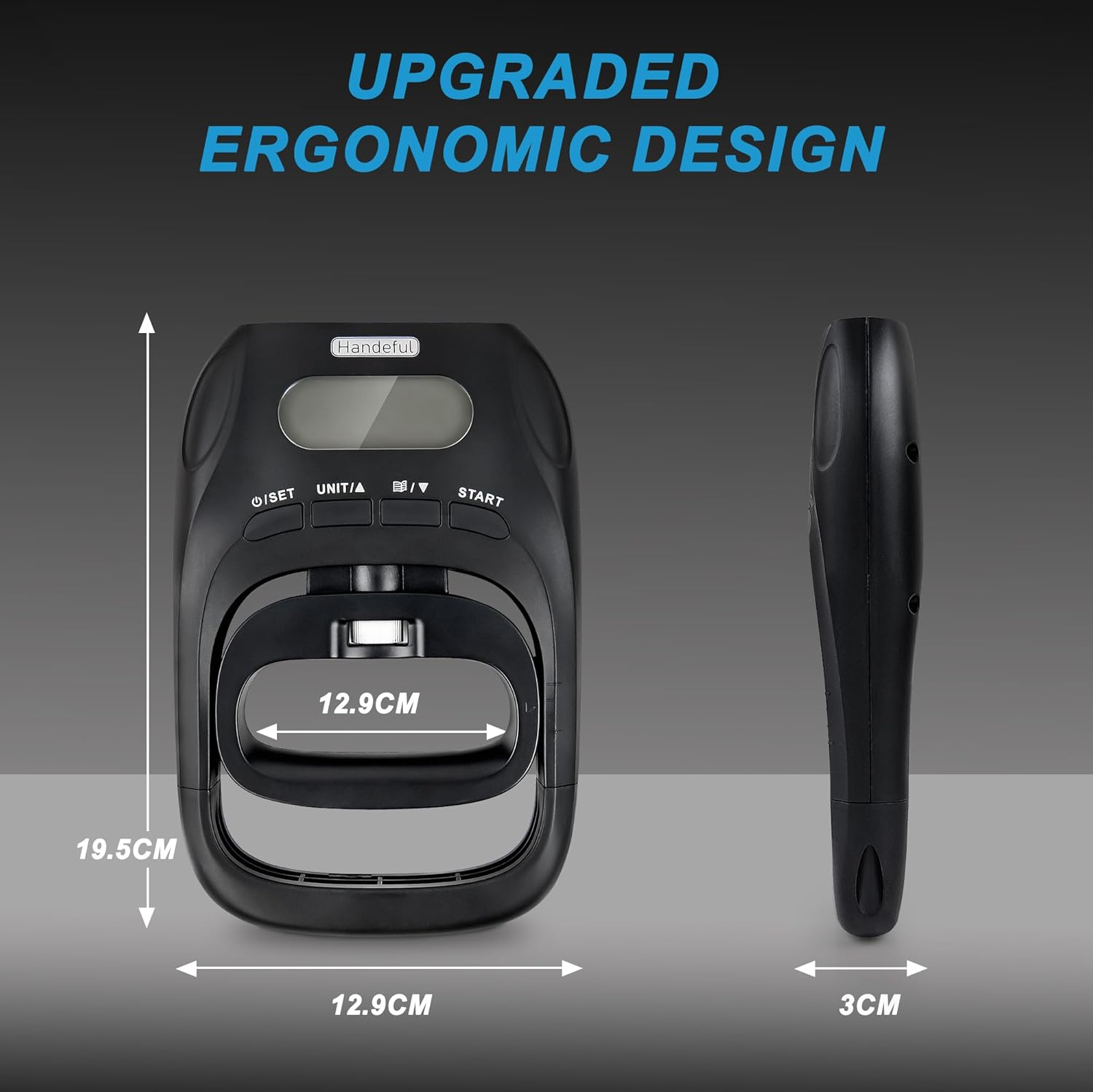 Hand Dynamometer Grip Strength Trainer - 397 Lbs / 180 Kgs Electronic Hand Grip Strength Tester Grip Strengthener Hand Exerciser Meter Digital Hand Grip Training Gauge for Sport Home School Use image number 6