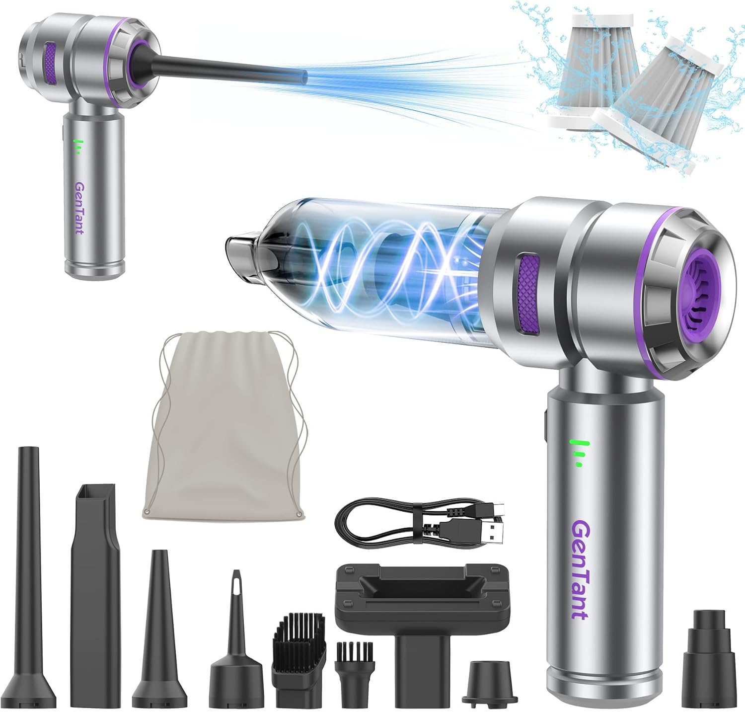 Gentant - Portable Hybrid Electric Vacuum Cleaner for Home and Office, Small image number 2