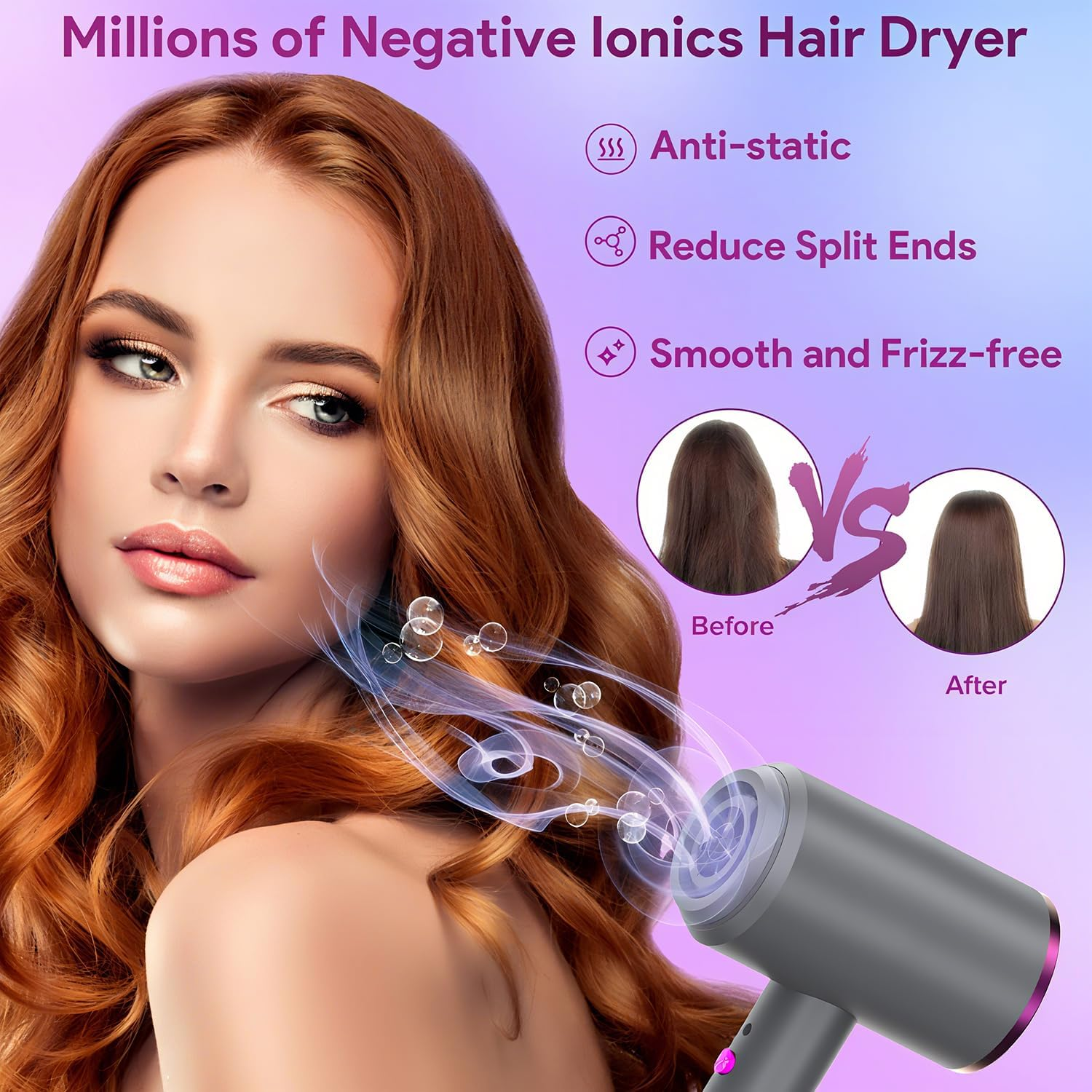 Ionic Hair Dryer, Astraio Powerful 2400W 110,000 RPM Professional Hair Dryer with Diffuser, Lightweigh Low Noise Blow Dryer for Fast Drying, Lightweight Hairdryer for Home,Travel,Gifts (AU PLUG) image number 3