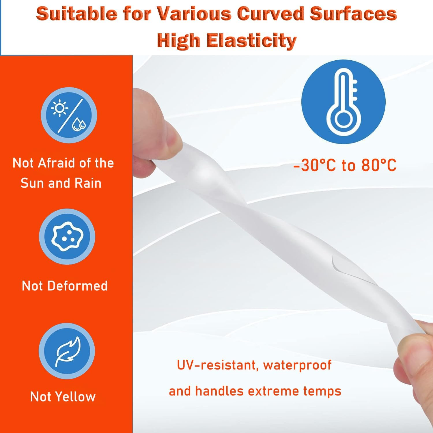 SILHOL 8Pieces Car Door Edge Protectors, anti Scratch Guard Strips for Doors, Handles, Mirror and Bumper (Clear) image number 3