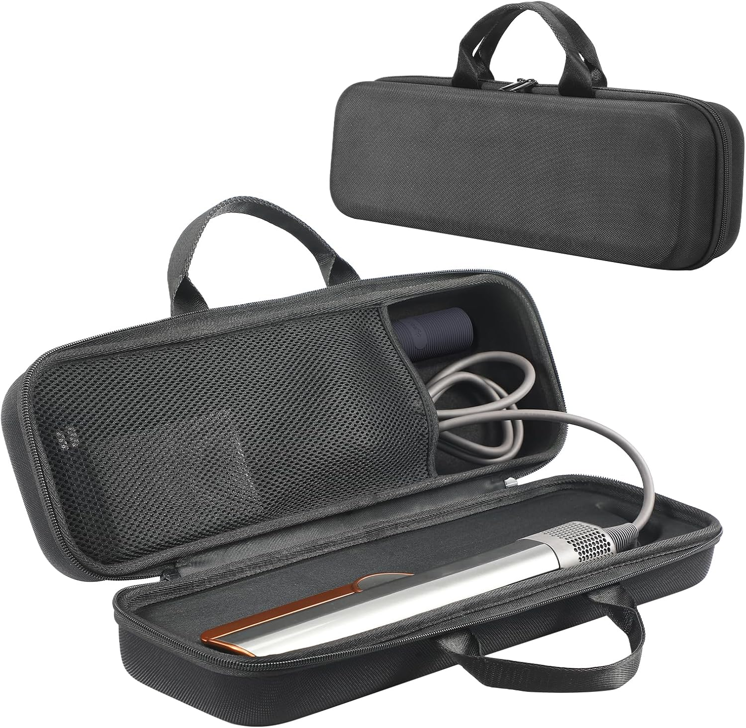 Travel Carrying Case for Dyson Airstrait HT01 Hair Straightener Hard Protective Case Storage Bag Layer Hair Accessories Tools Orgnizer (Black)