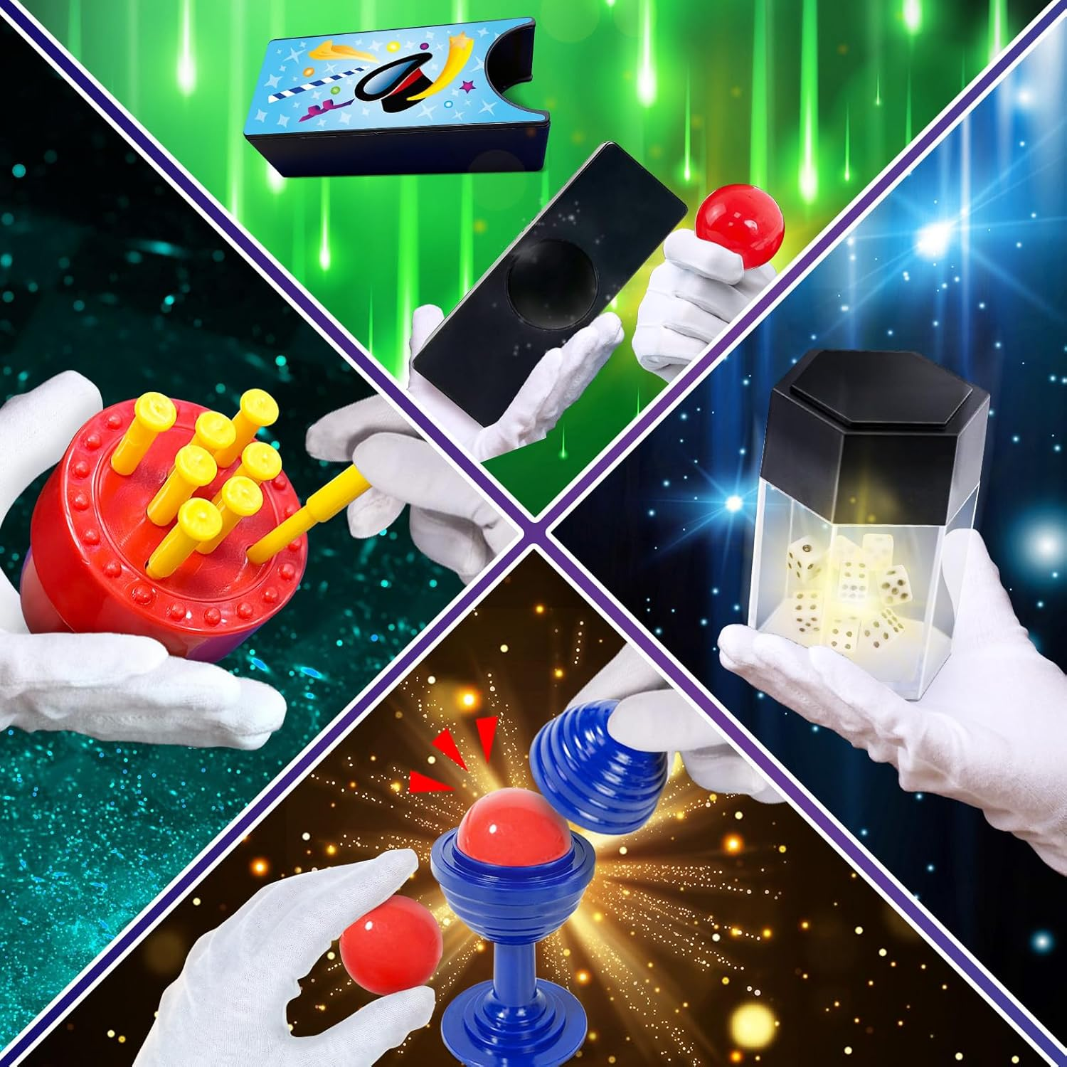 PATIFEED Magic Kit, 60 Magic Tricks for Kids Age 6-8, Magic Set with Instructions for Kids, Christmas Birthday Gift Toys for Kids Ages 6 7 8 9 10 11 12 Year Old image number 6