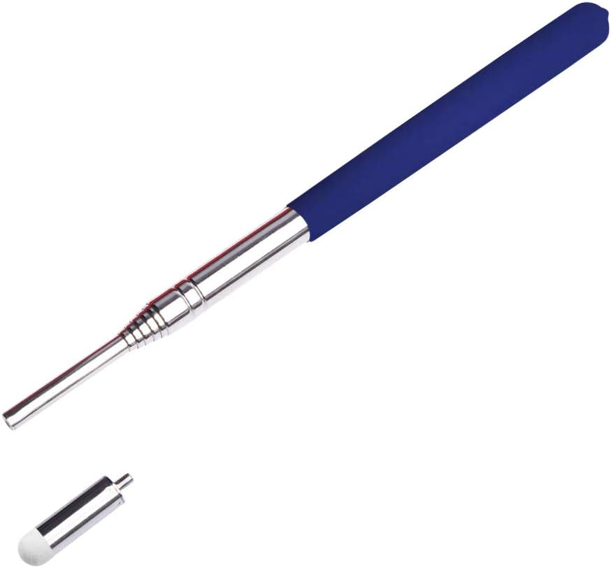 Pointer - Teachers Pointer - Teaching Pointer - Hand Pointer Extended Length, Presenter Whiteboard Pointer, Black Matte with Chrome Trim (Felt Blue) image number 2