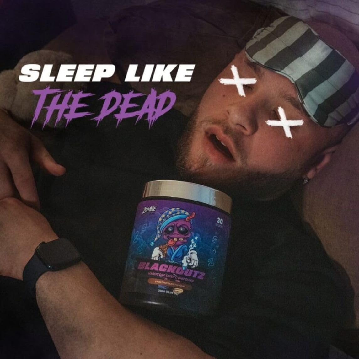 Zombie Labs Blackoutz Hardcore Sleep Compound 5 Serve Chocolate Flavour image number 3