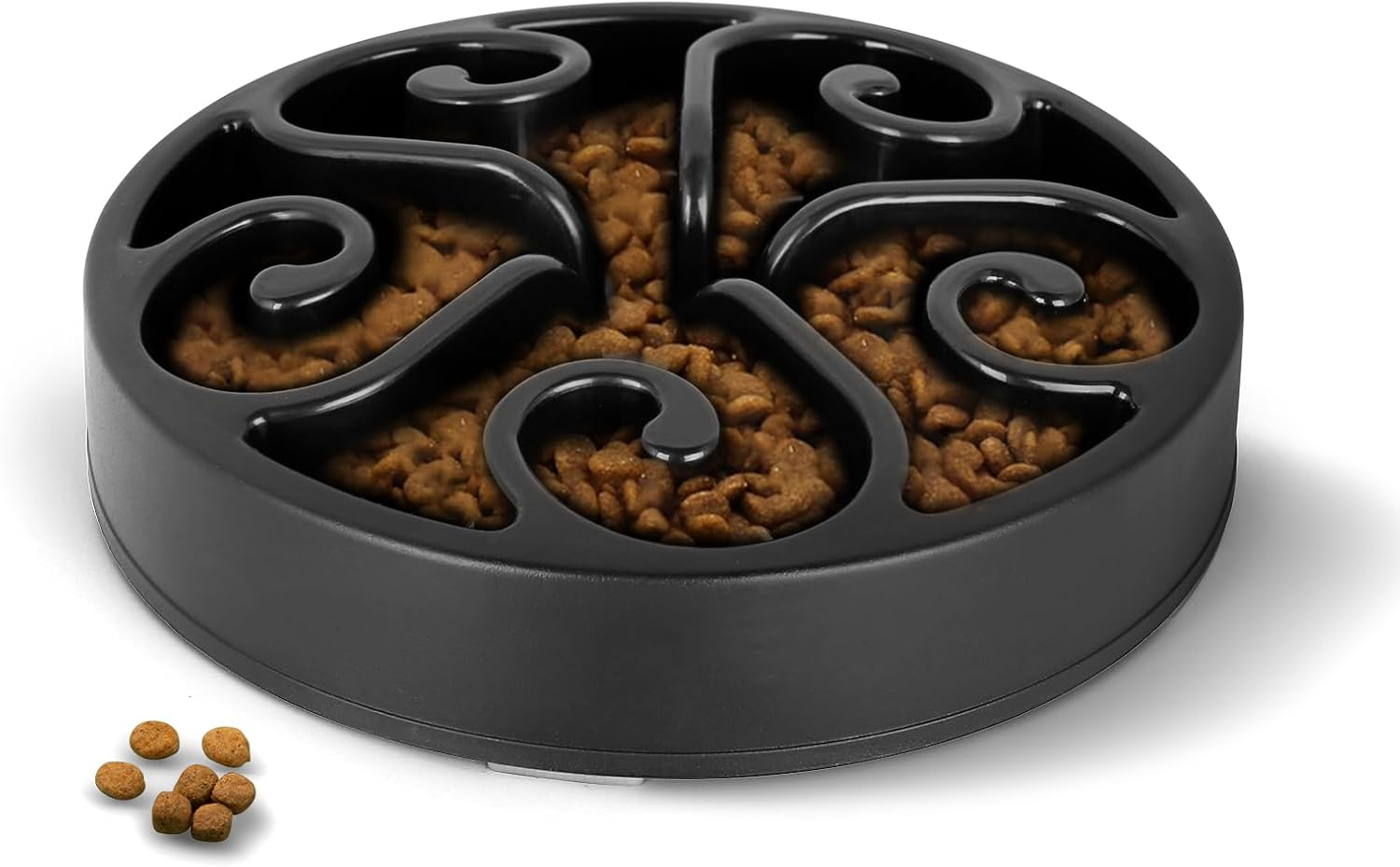 Wangstar Slow Pet Bowl Slow Feeder for Dog Cats, Bloat Stop Puzzle Bowl Fun Maze Feeder Slow Feeding Anti-Skid Design(Grey,8''X1.9'') image number 3