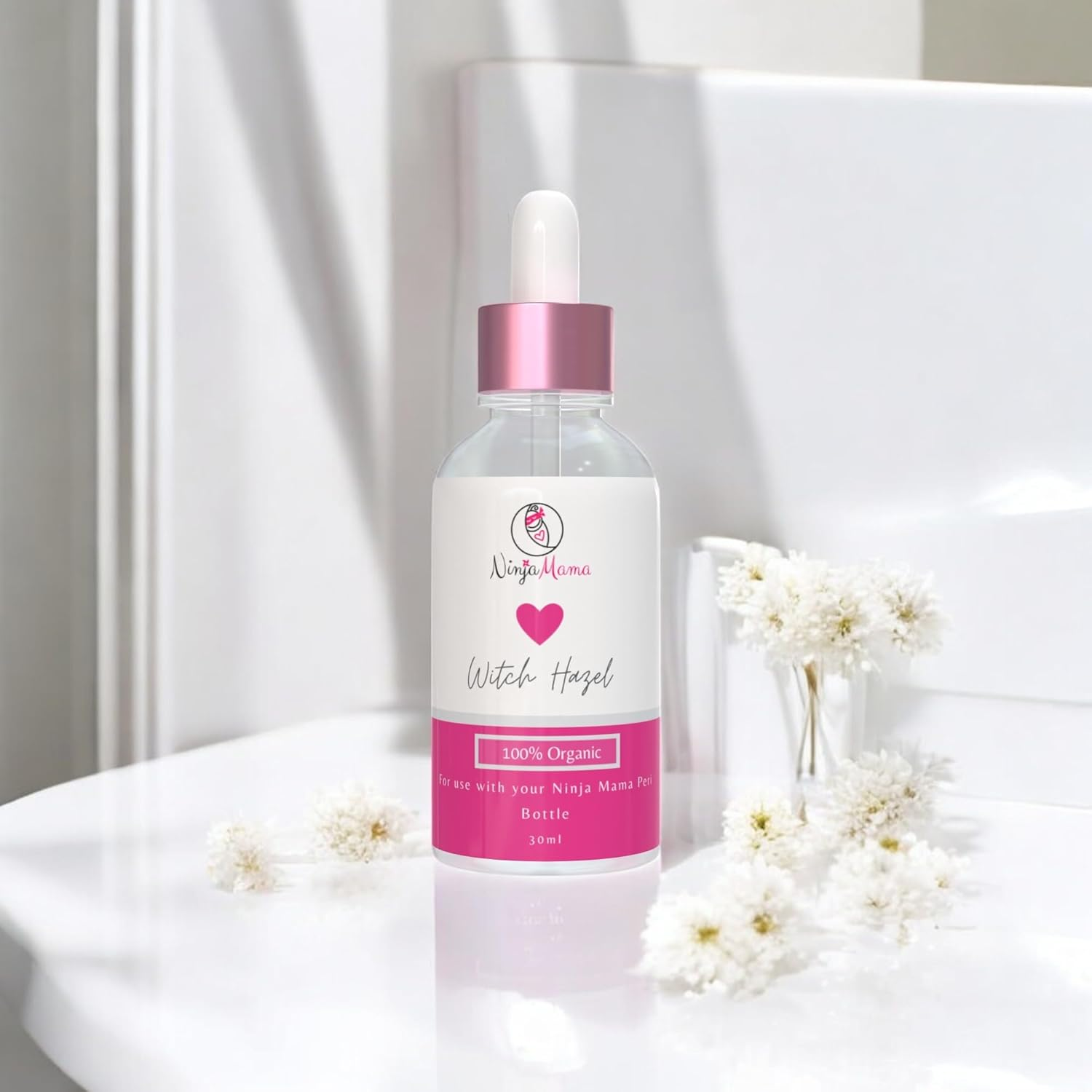 Ninja Mama Certified Organic Alcohol Free Witch Hazel - 30Ml for Use in Peri Bottle for Postpartum Perineal Care. for after Childbirth - Labour & Delivery Hospital Bag image number 2