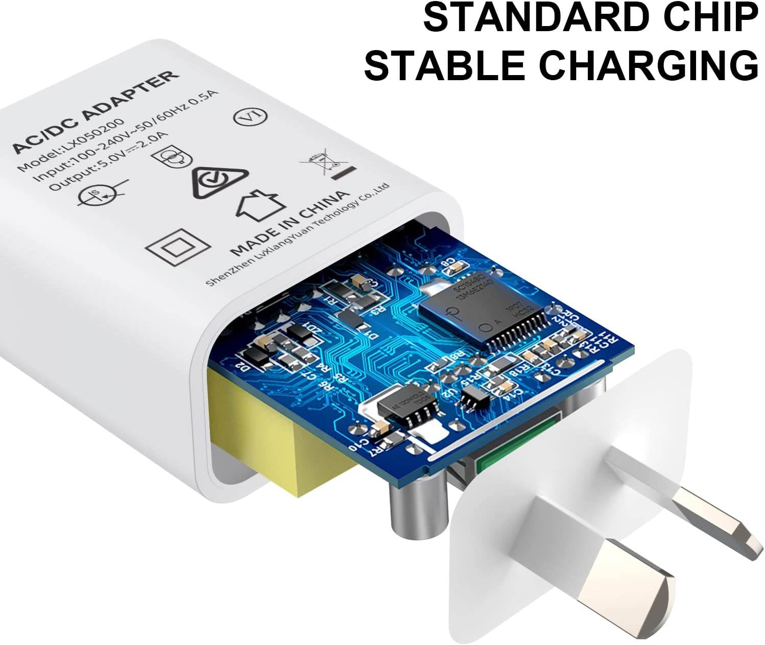 USB Wall Fast Charger BOLUX-JS. USB Wall Plug 5V 2A AC Power Adapter Compatible with Iphone,Pad,Tablet,Kindle and More (White 2Pack) image number 4