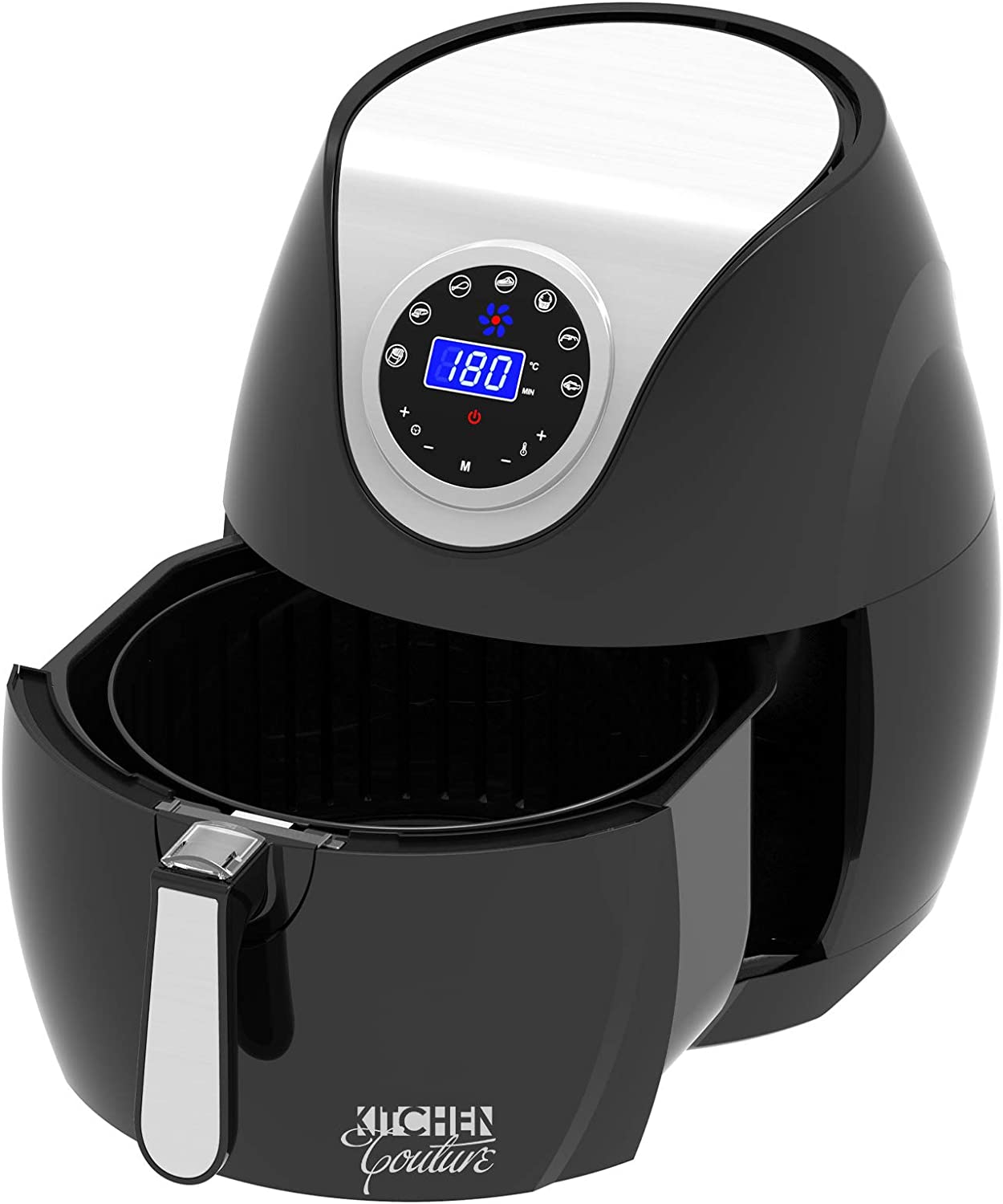 Kitchen Couture Air Fryer 7 Litre | LED Display | 7 Preset Modes | Temperature Control up to 200 Degrees Celsius | Rapid Air Circulation| Black image number 1