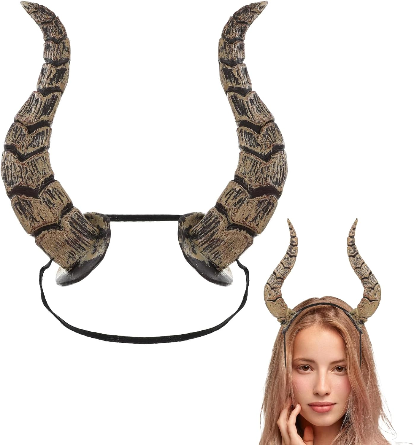MAGICLULU 1Pcs Halloween Horns Gothic Antelope Horn Headband Devil Horns Headband for Party Cosplay image number 4