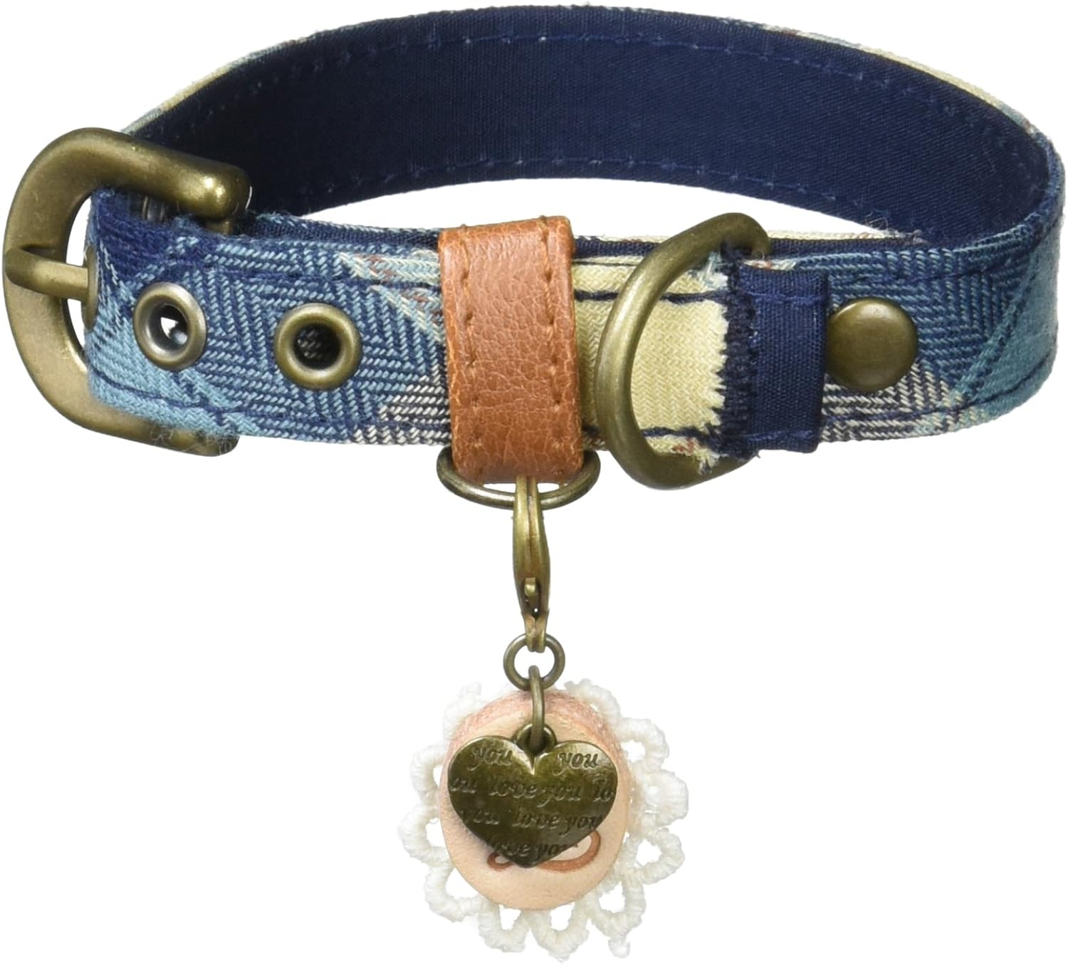 Zaya Dog (ZAYA DOG) ZD10012-2 Collar Mirror Check M Navy