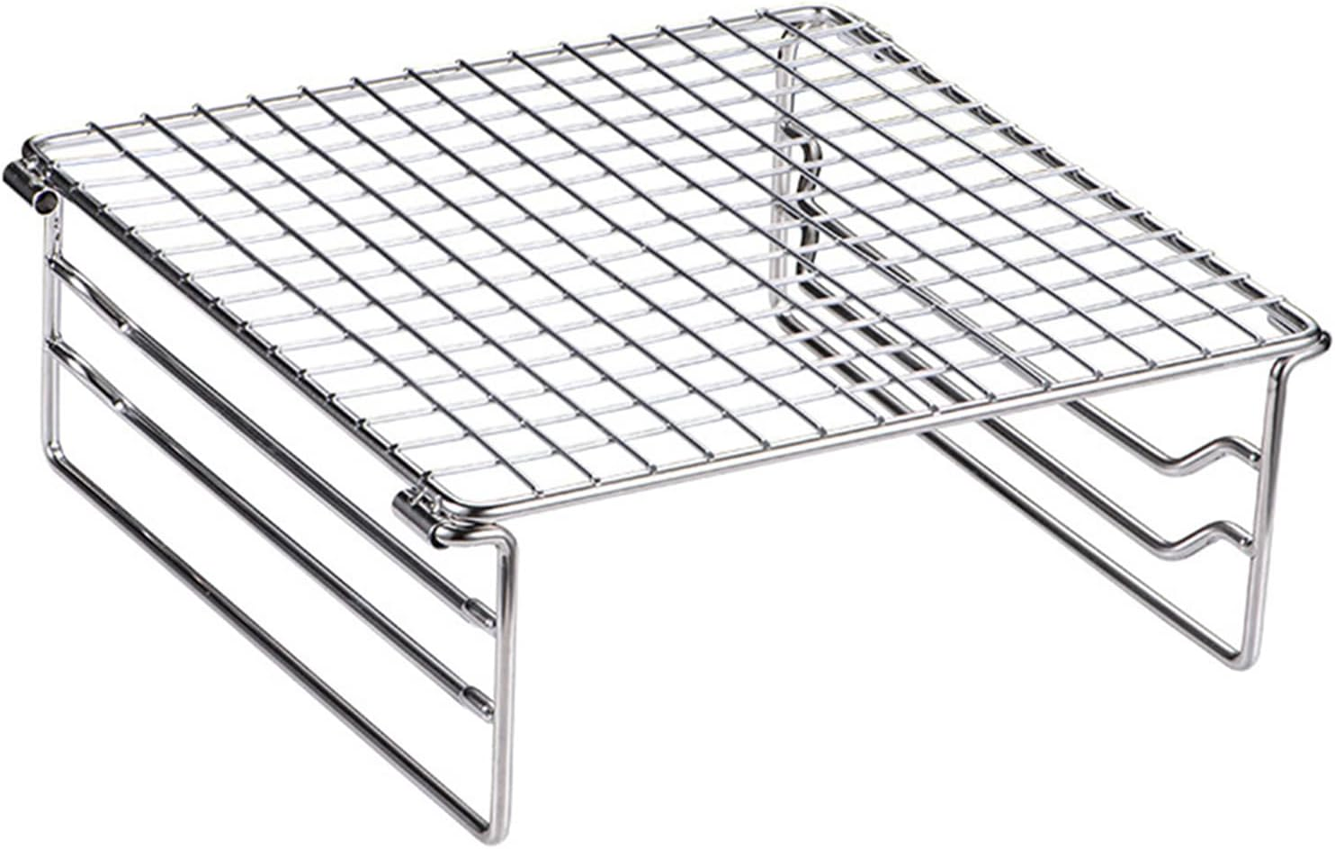 Grill Warming Rack Heavy Duty Stainless Steelgrate Portable Camping Grill with Legs for Outdoor Backpacking Hiking Picnic BBQ, Silver image number 6