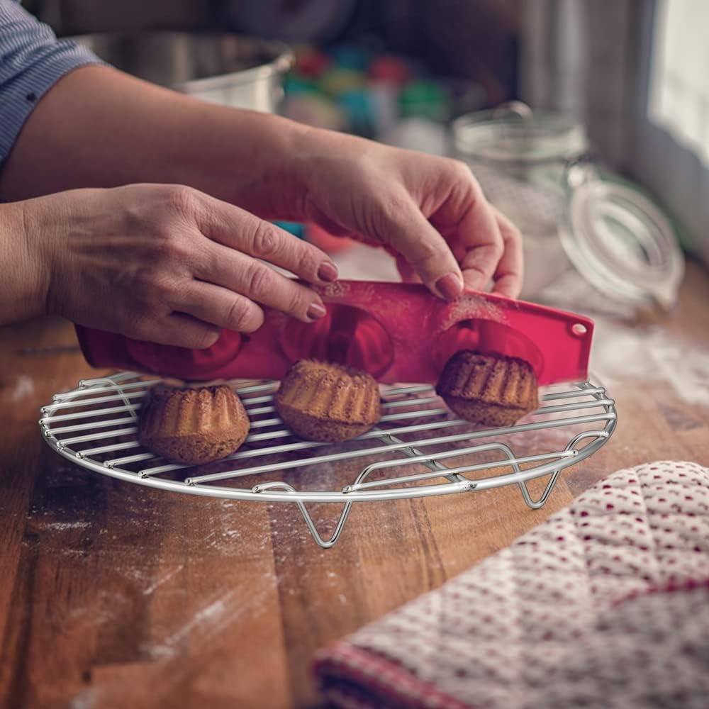 P&P CHEF 7&frac12;-Inch round Rack for Cooking Steaming Cooling Drying Baking, Fit Air Fryer Stockpot Instant Pot Pressure Cooker, Stainless Steel Made, 2 Pack - Oven & Dishwasher Safe image number 3