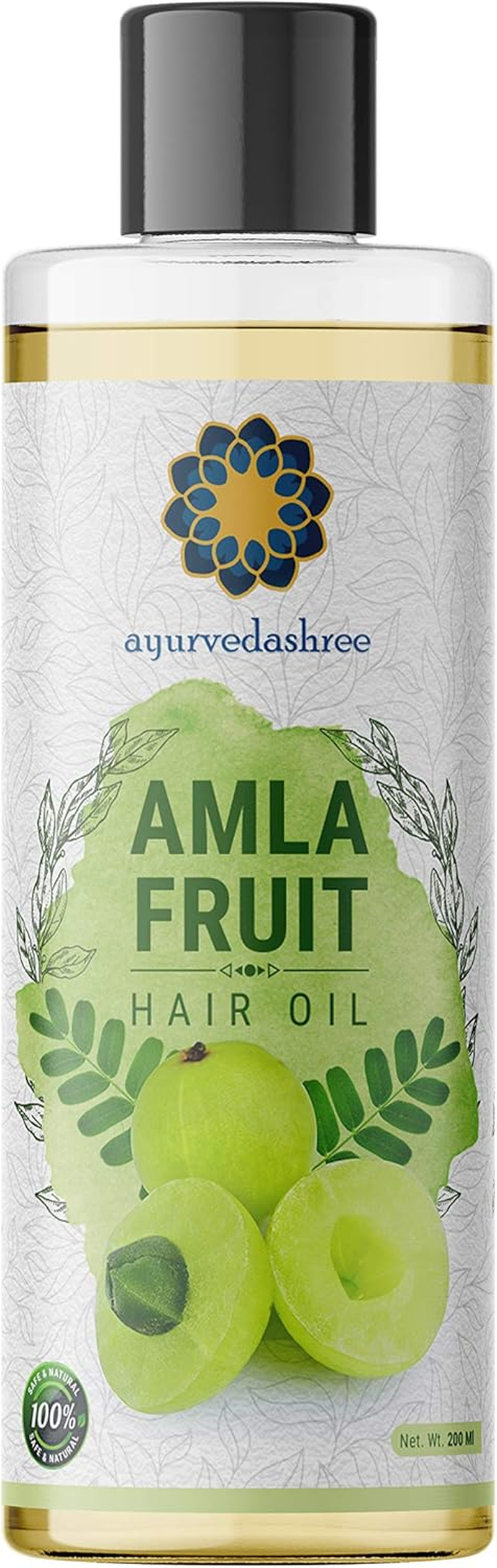 AYURVEDASHREE Amla Oil 6.76 Fl Oz for Hair Growth with Bhringraj Oil Brahmi Oil Tulsi Oil Almond Oil Argan Oil Moringa Oil & Clove Oil