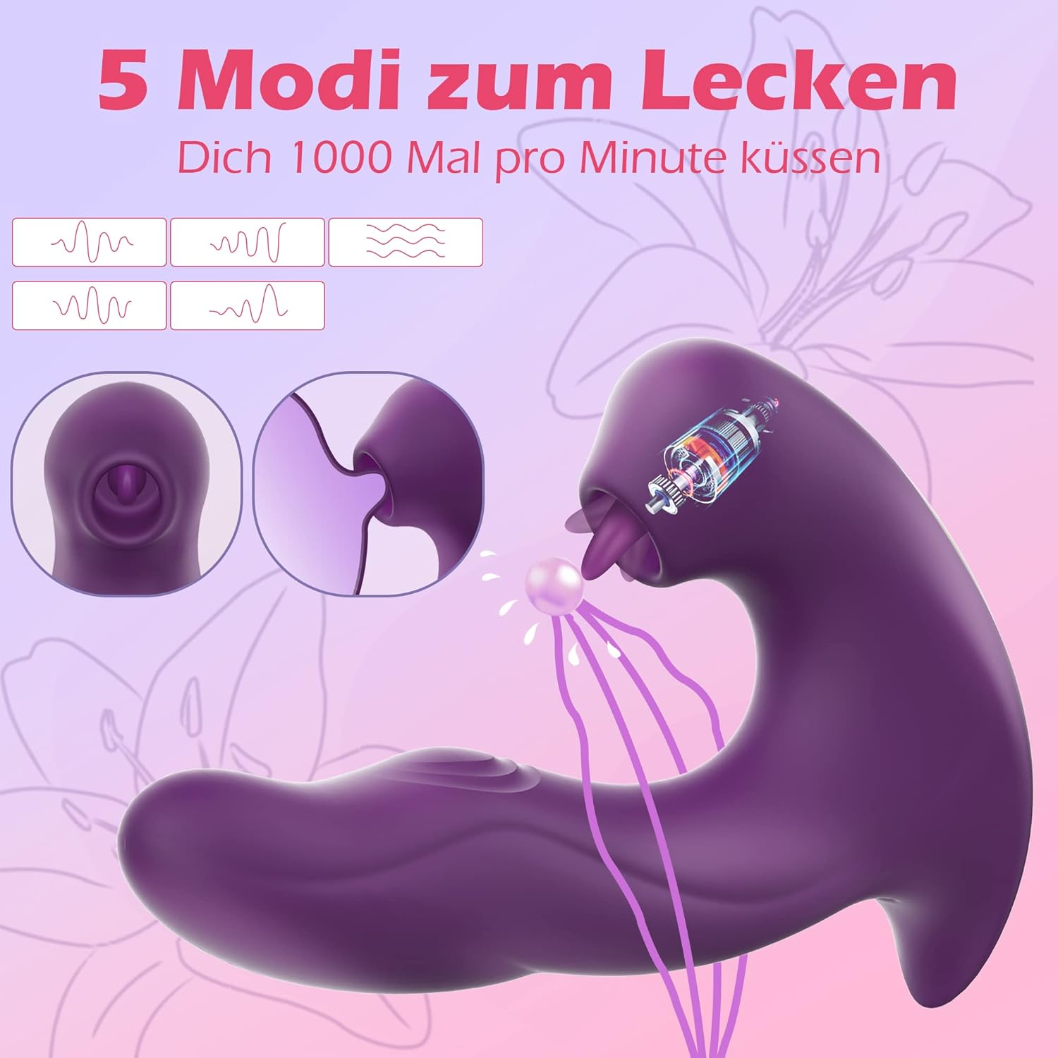 Kelesta Clitoris G-Spot Vibrator for Her, Sex Toy for Women, Quiet and Strong Clitoris, Vibrators Women Quiet with 10 Vibration Modes and 5 Pulsation Modes, 3-1 Sex Toy Sex Toy image number 5