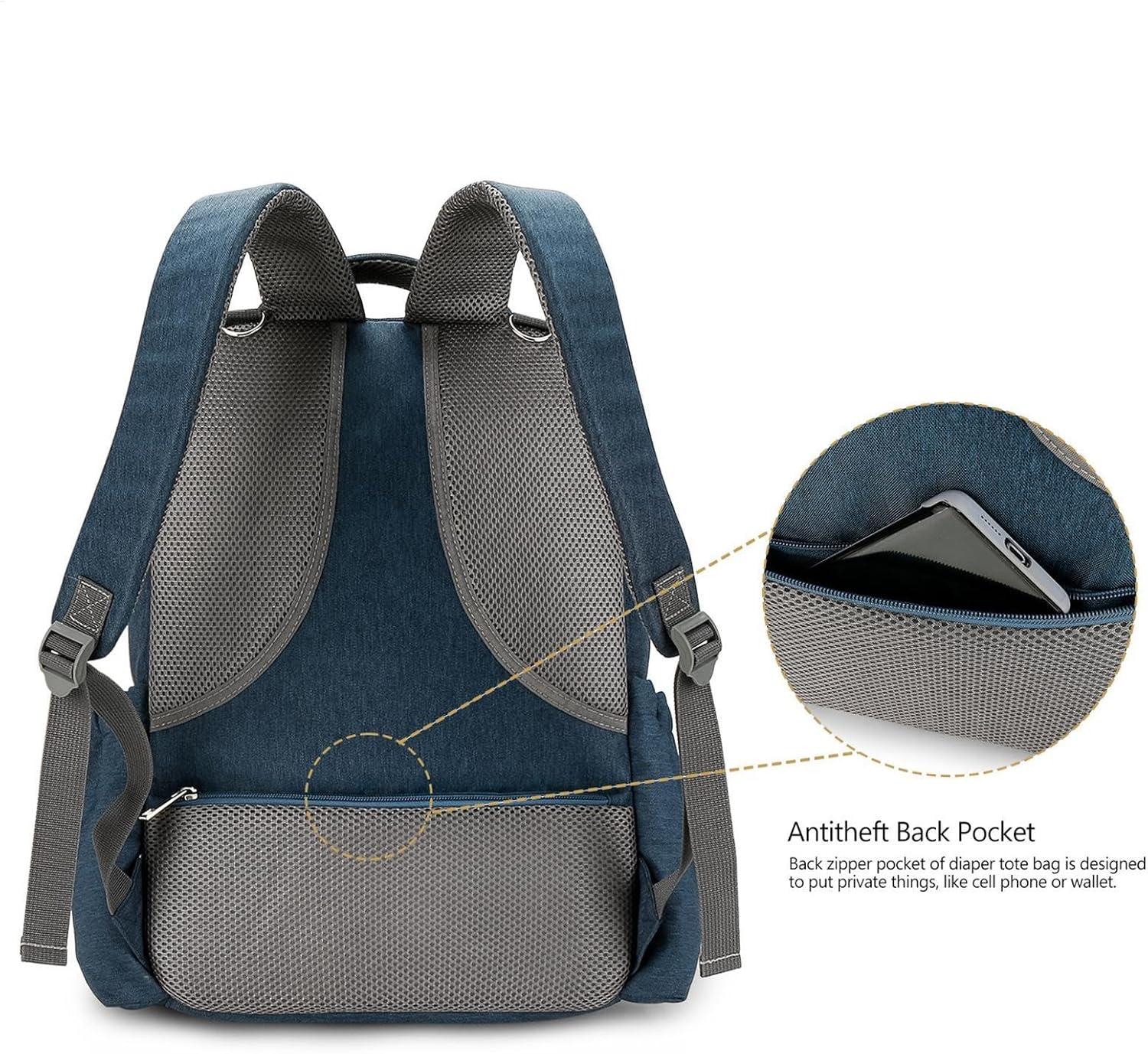 Diaper Bag Backpack for Dad,Large Backpack Diaper Bags | Must Have Double Layer Toddler Travel Bag with Stroller Straps | Multi-Function Waterproof Bag Pair, Dark Blue, Consulte La Descripci&oacute;n