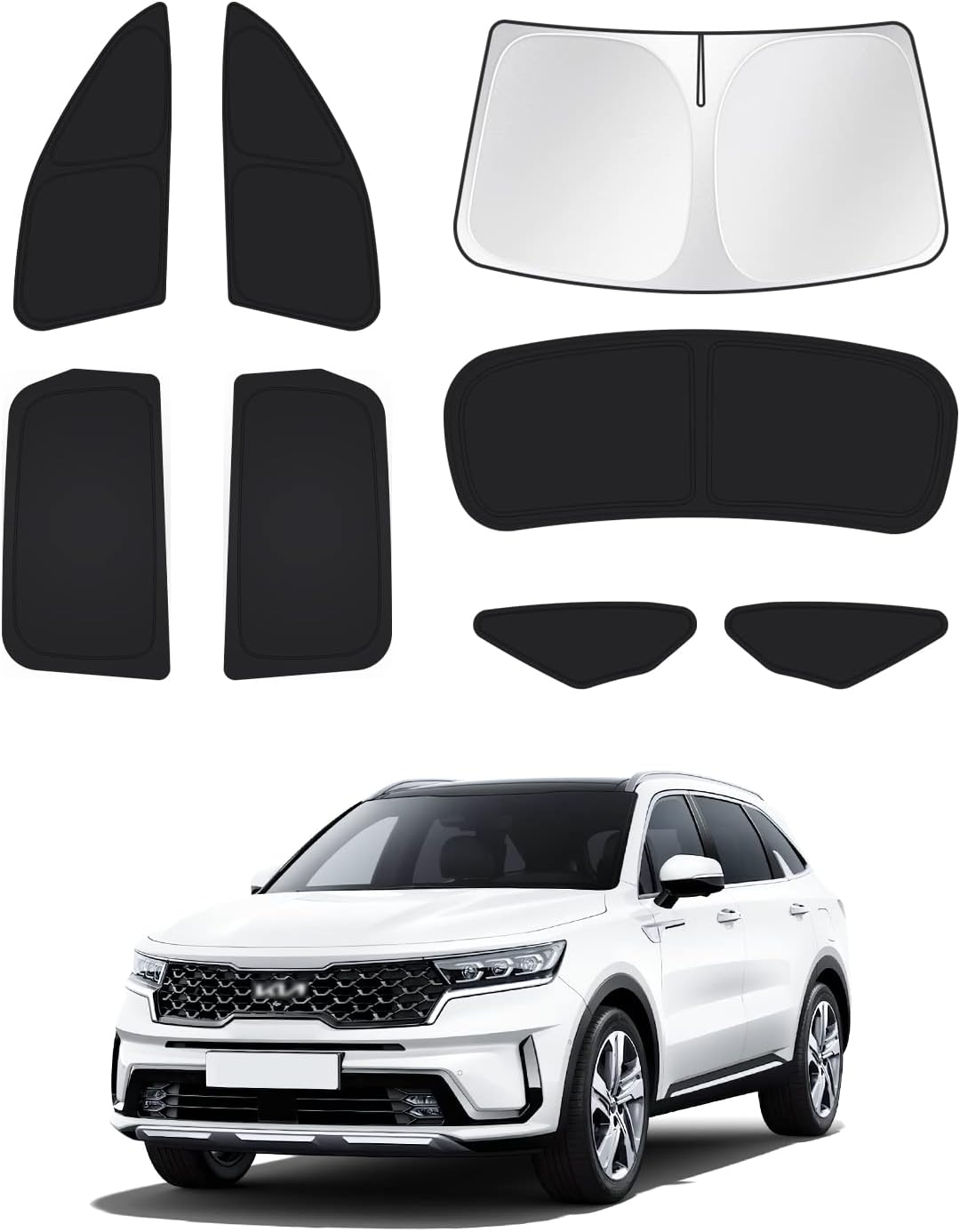 Canvcle Sunshades for 2019-2023 2024 Subaru Forester Accessories Windshield Sun Shade Side Rear Window Shade Cover Sun Visor Shield Privacy Protection Keep Vehicle Cool Black 8PCS image number 5