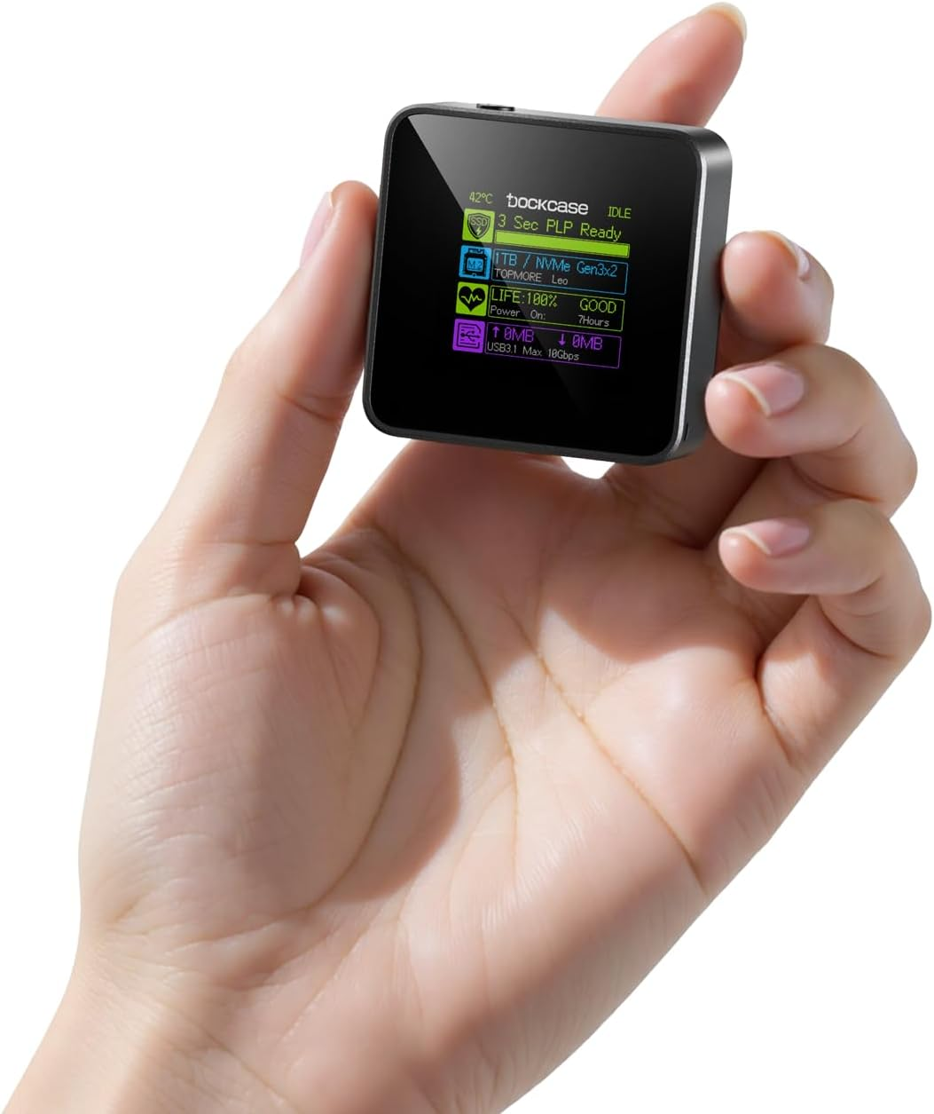 DOCKCASE Pocket M.2 Nvme SSD Enclosure,Support 3S PLP Prevents Write Data Loss,Usb 3.2 Gen 2 Type-C (10 Gbps), Fits Nvme Pcie, Exclusive to Size 2230,Support M-Key B+M Key UASP&hellip; (Grey) image number 5