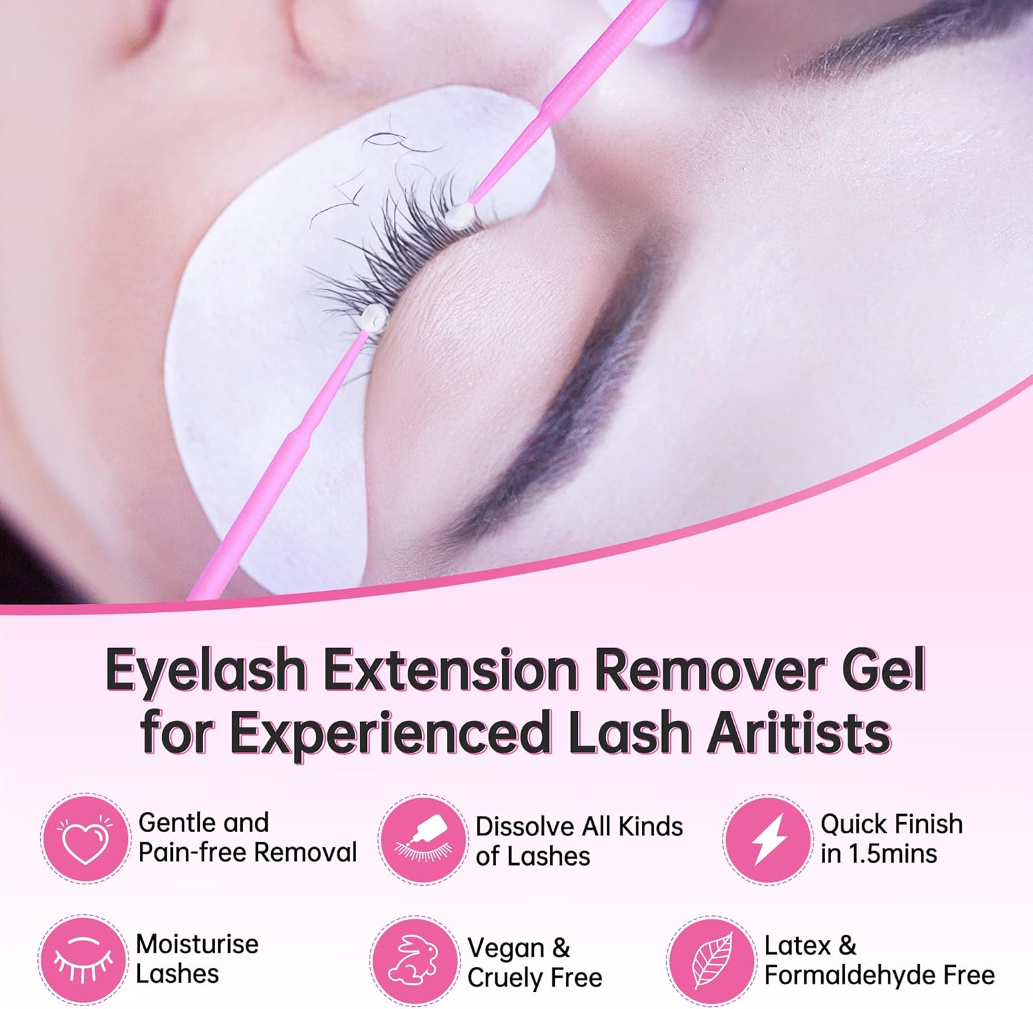 Beauty7 Eyelash Extension Gel Remover Lash Extensions Lash Remover for Eyelash Extension Removal Professional Clear 15Ml image number 6
