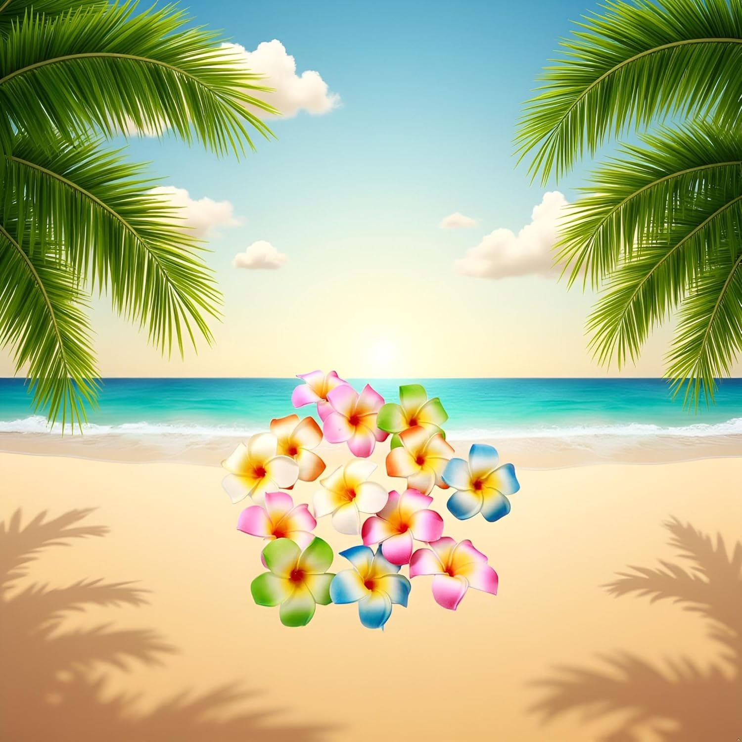 10Pcs Multicolor Hawaii Plumeria Flower Clips Hawaiian Flower Hair Barrettes Beach Party Hair Clips Artificial Tropical Flowers Hairpins for Wedding Hair Accessories Clips(7Cm) image number 5