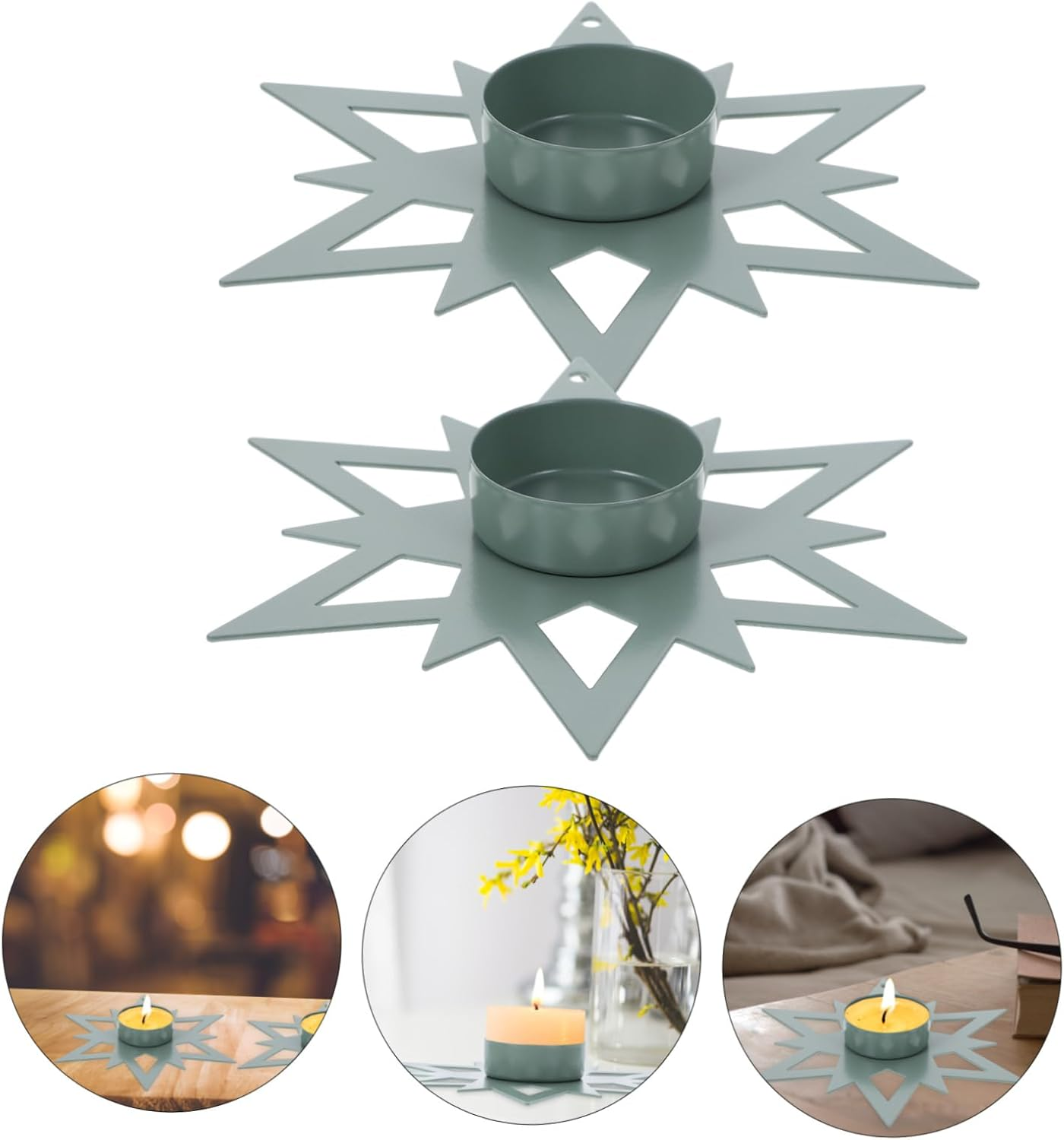 Yardenfun 2Pcs Vintage Metal Taper Candle Holders Candlestick for Home Decor Festival Parties Anniversary Celebrations Elegant and Heat-Resistant Design