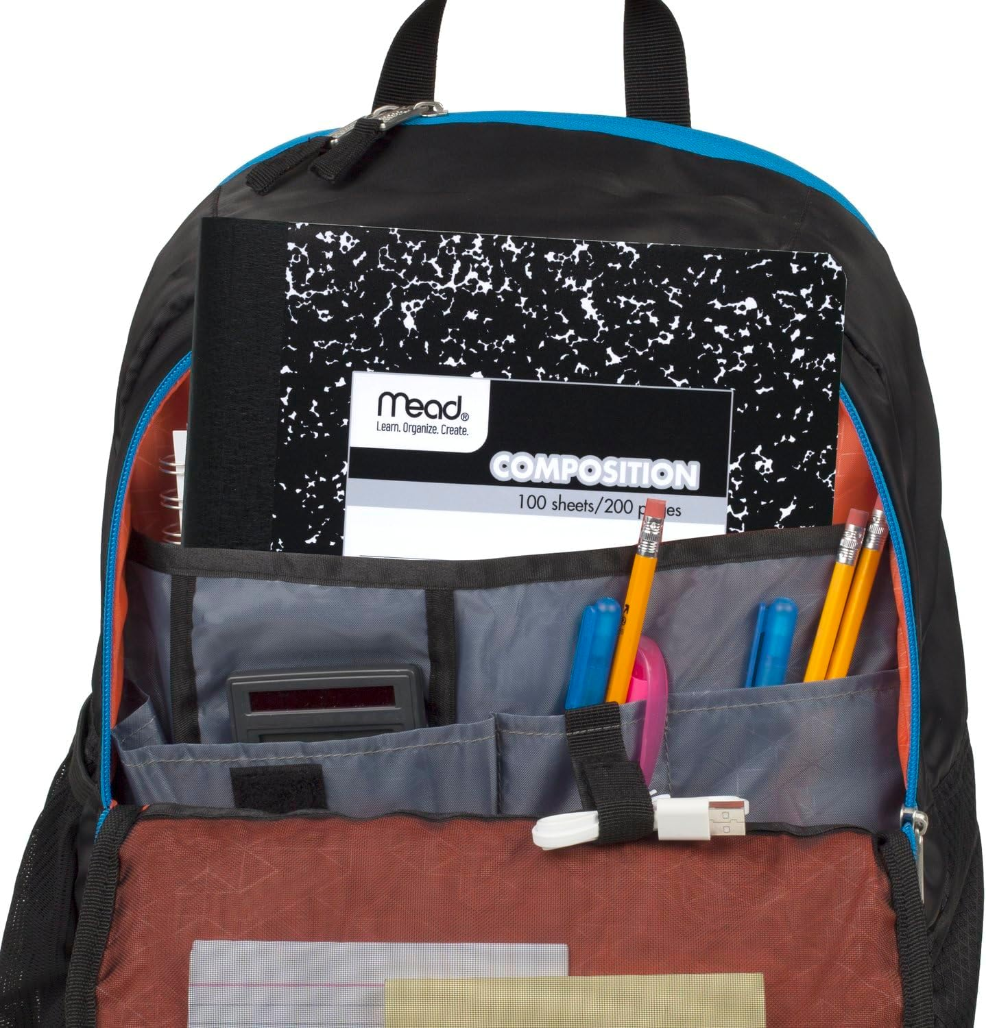 Mead Composition Notebooks, 12 Pack, Wide Ruled Paper, 9-3/4" X 7-1/2", 100 Sheets per Comp Book, Black Marble (72936) image number 1