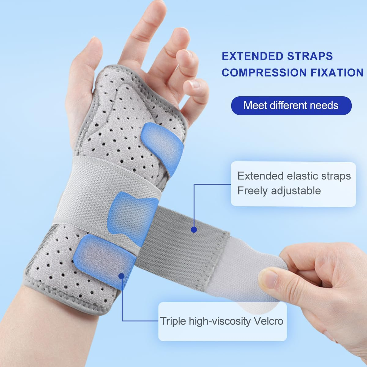 Carpal Tunnel Wrist Brace Night Support with Splints Left Hand, Hand Brace for Arthritis, Tendonitis, Sprain, Injuries, Wrist Pain Relief, Wrist Immobilizer Adjustable Straps and Breathable for Women and Men image number 2