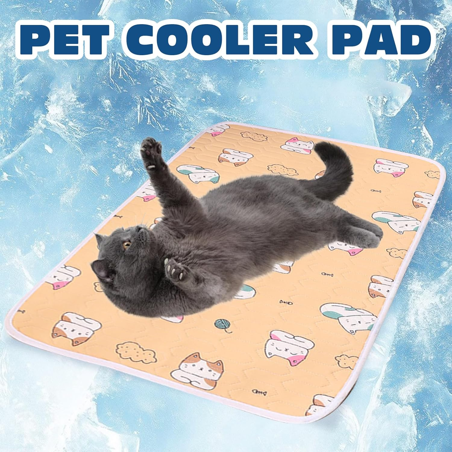 KASESSS Latex Cat Cooling Mat, Pet Cooling Mat Foldable, 50X40Cm Pet Cooling Mat for Cats, Cool Mat for Cats Dogs, Breathable Cat Cool Mat, Cat Cooling Pad Keep Pet Cool in Summer for Small Medium Pet image number 1