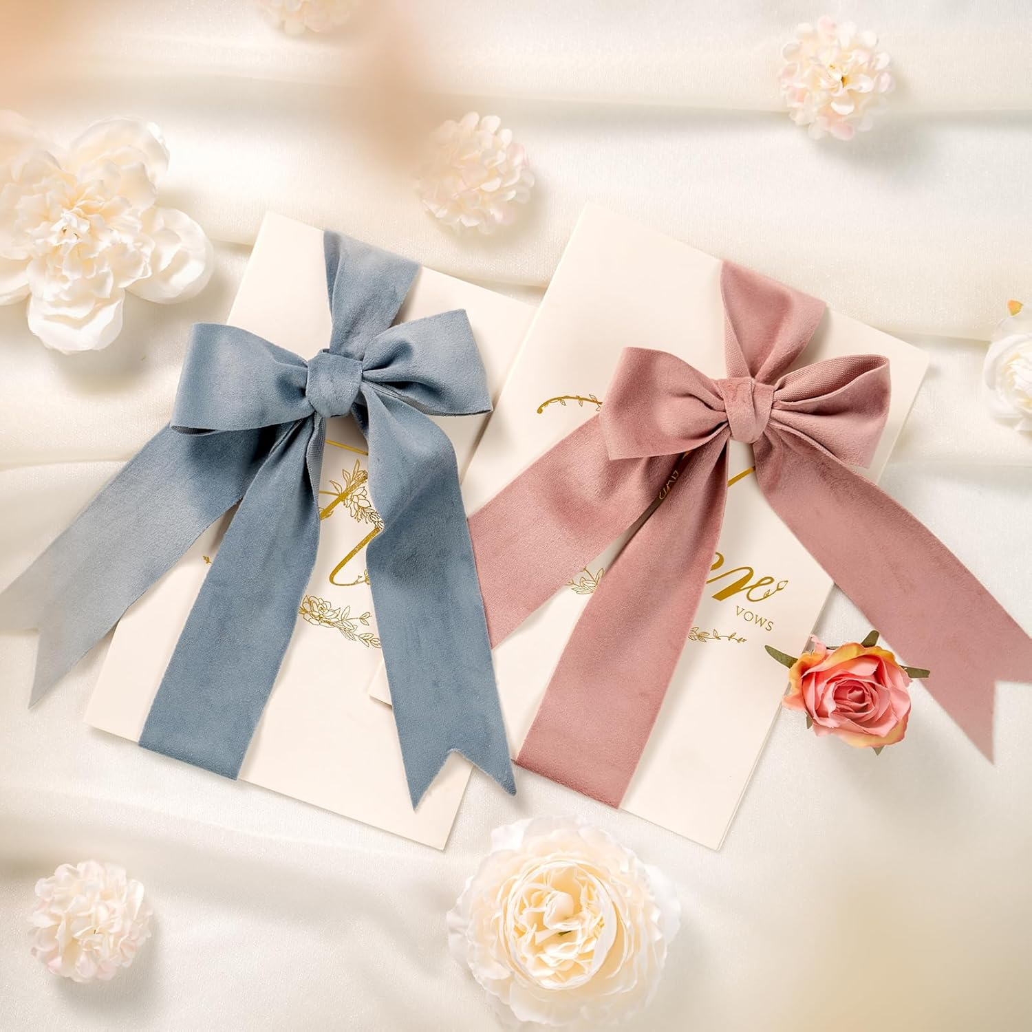 CHUQING Ribbons Red Velvet Gift Ribbons Wide Velvet Ribbon for Sewing Bow Decorative Ribbon 1.5 Inch X 10 Yards image number 1