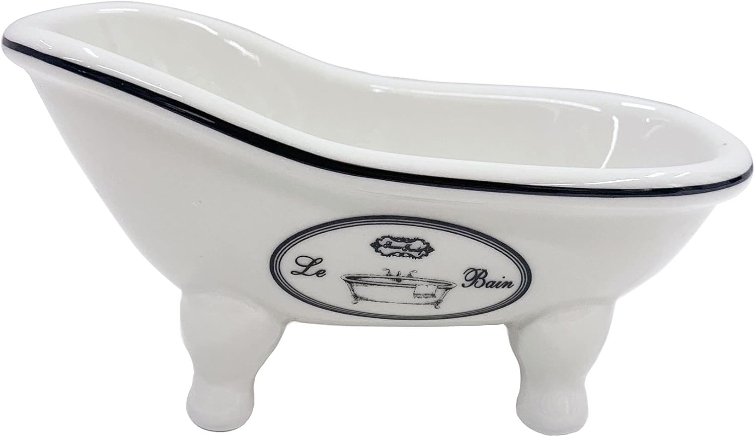 Vintage Clawfoot Tub Bathtub Soap Dish for Bathroom Shower - Decorative Ceramic Bar Soap Dish with Drain Holes, Sponge Holder Bath Container Bar Soap Tray for Bathroom, Kitchen Sink image number 4