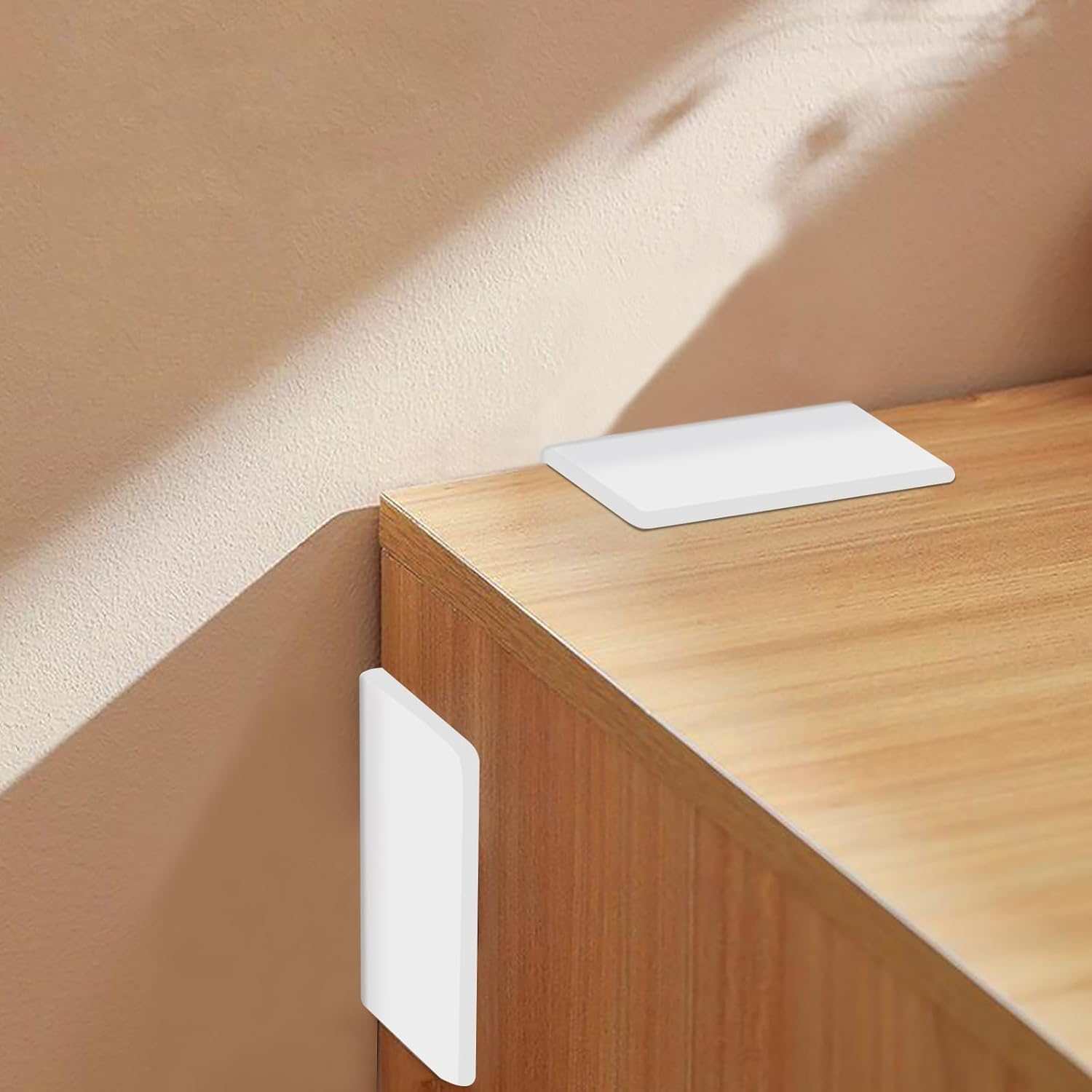 Baseboard Corner Protectors,Thickened Rubber Self Adhesive Corners Blocks Guards Trim for Baby Proofing Edge Furniture,White,4Pcs image number 5